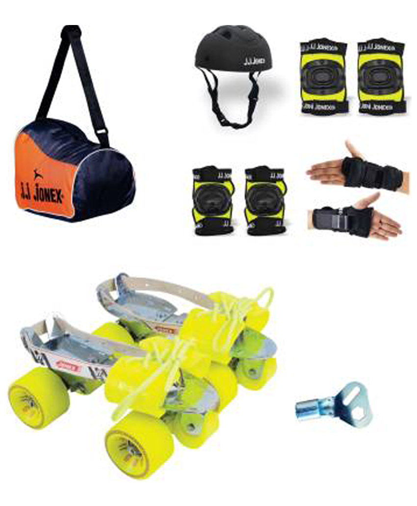 JJ Jonex Gold Adjustable Roller Skating Kit With Helmet Medium - Green-image-38