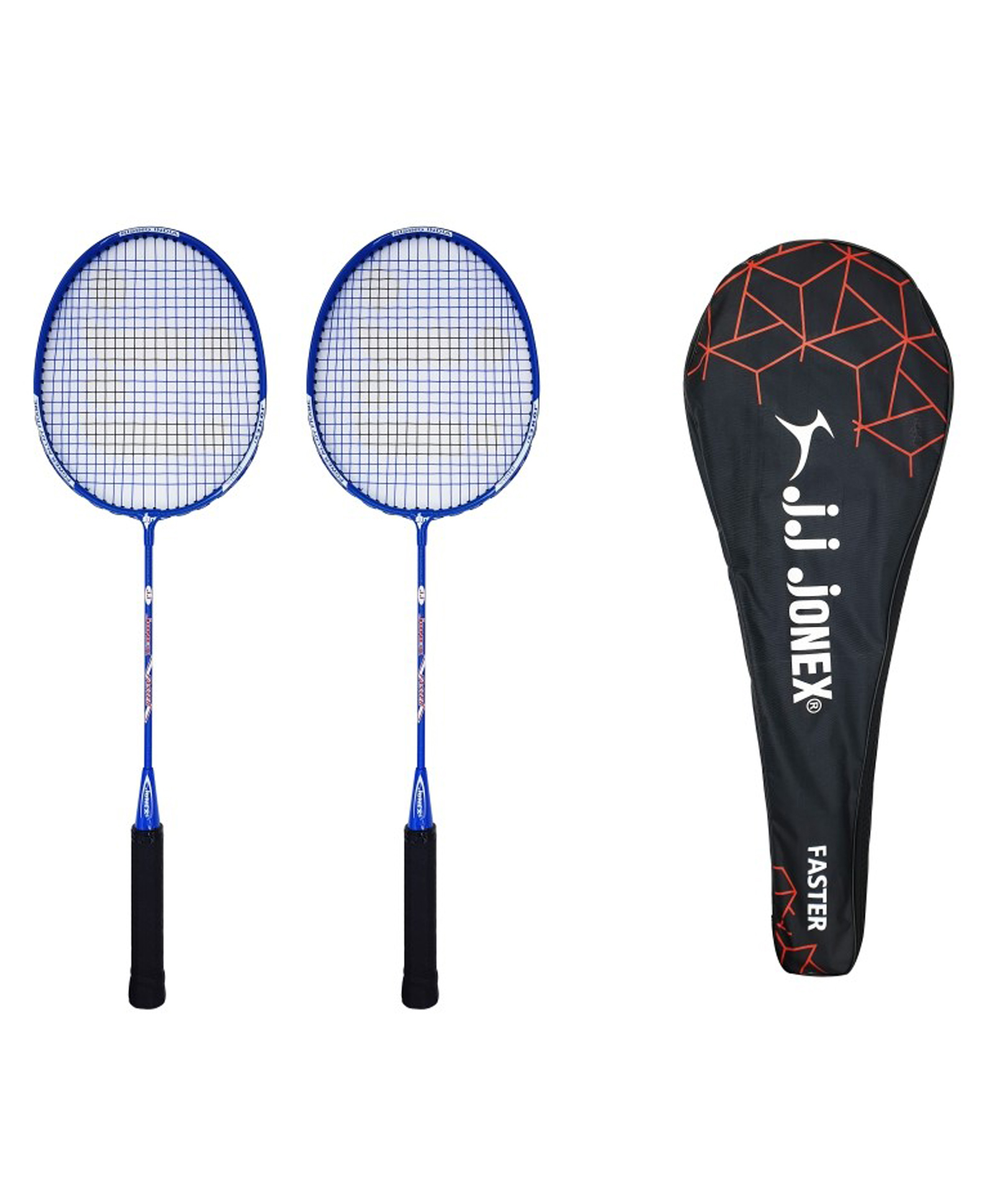 JJ Jonex Faster Strung Badminton Rackets With Full Cover Pack of 2 - Multicolour-image-5