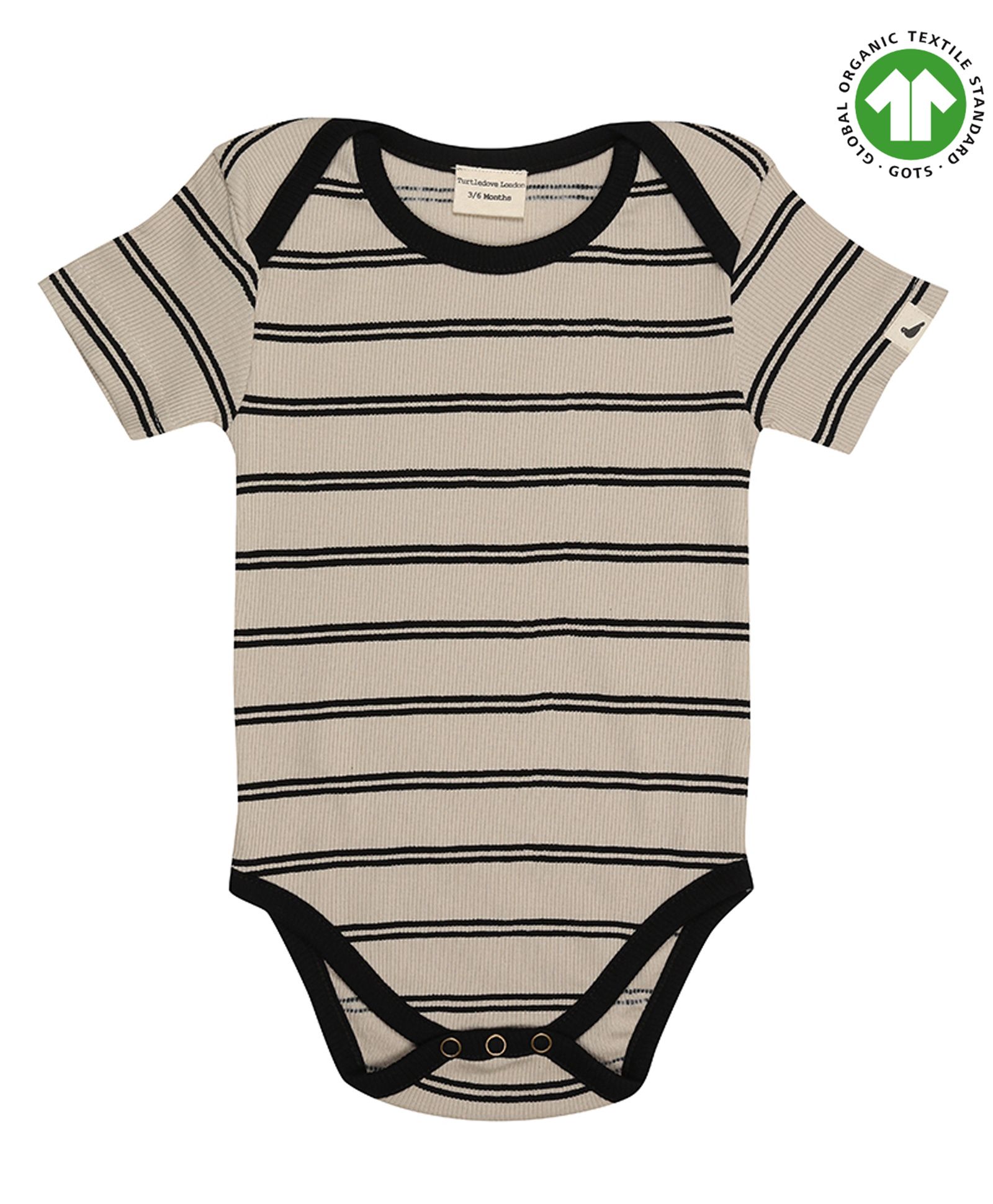 Turtledove London Organic Cotton Striped Onesie - Grey-image-28