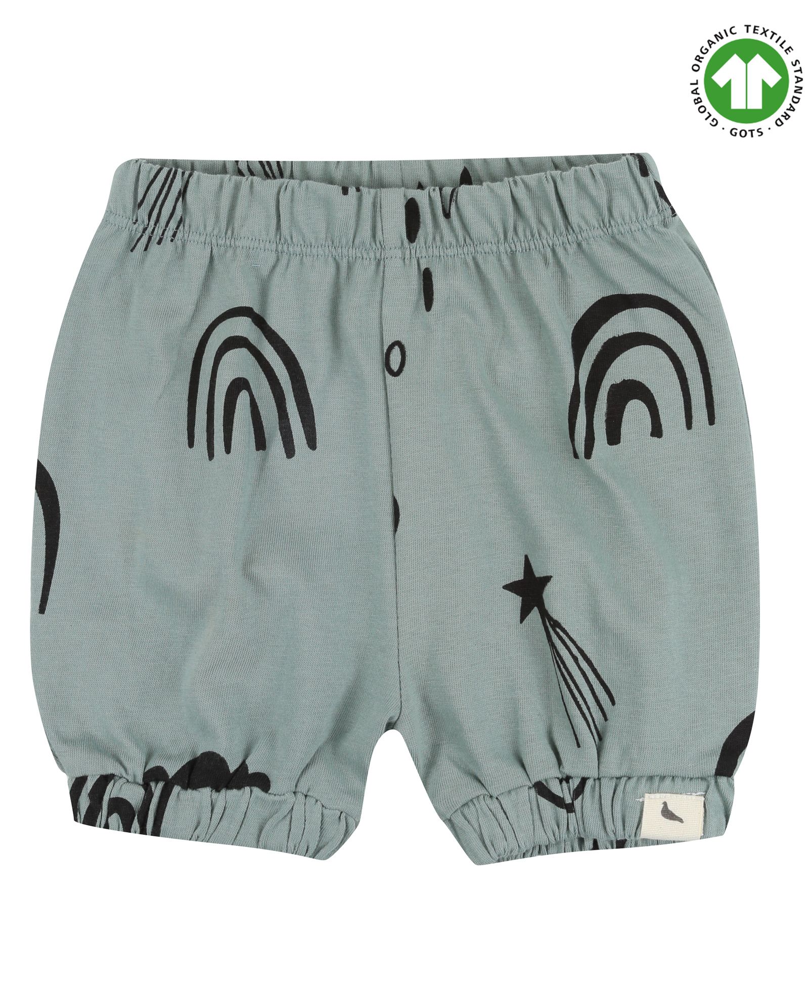Turtledove London Organic Cotton Knee Length Shorts Star Print - Light Green-image-44