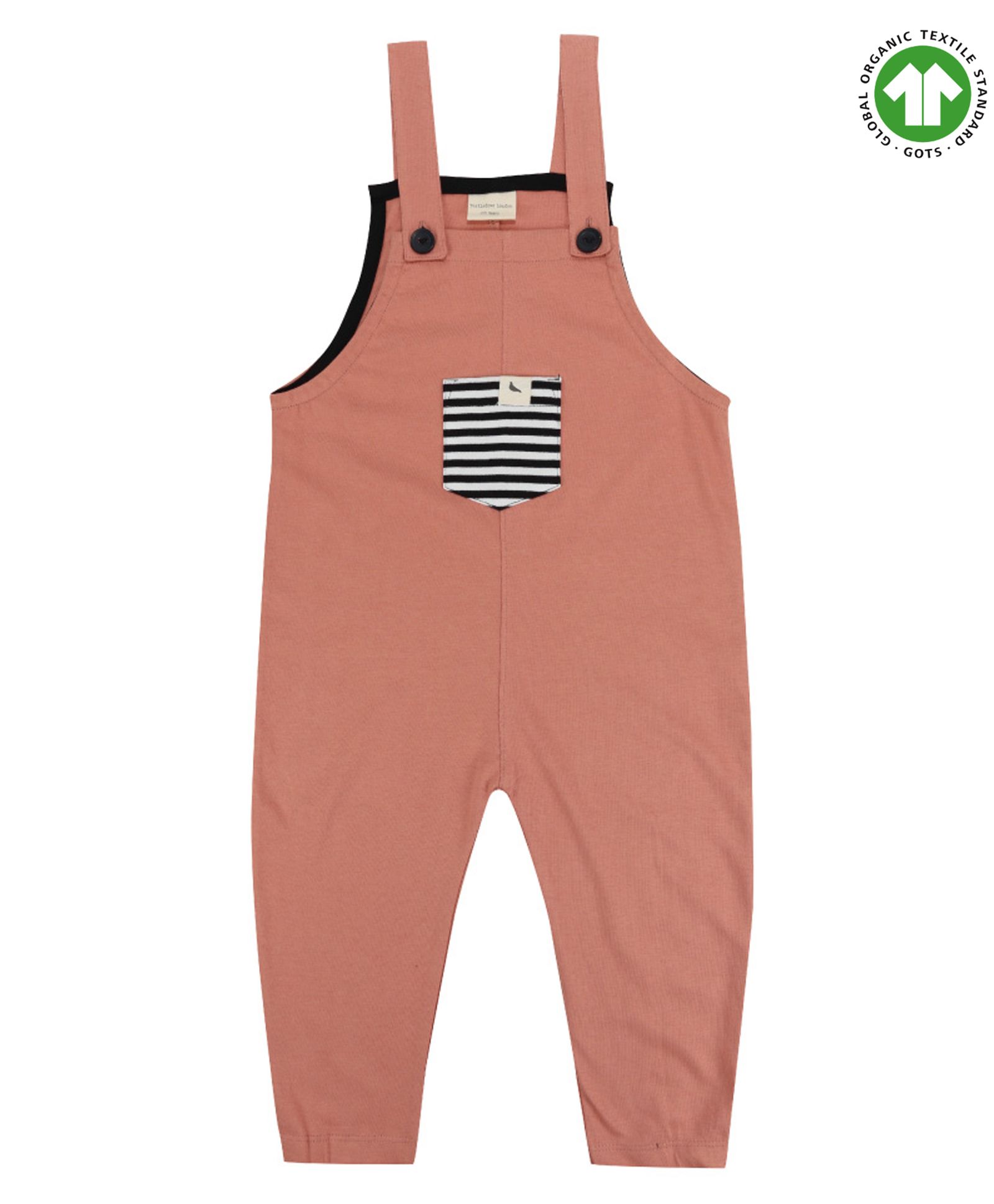 Turtledove London Sleeveless Organic Cotton Dungaree - Pink-image-6