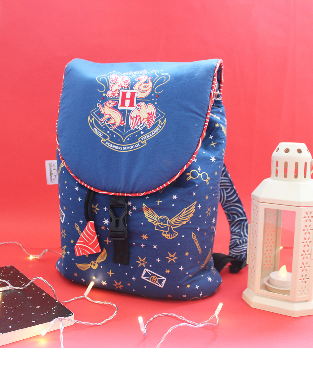 SilverLinen Official Warner Bros Harry Potter Causal Backpack Hogwarts Print Blue - Height 13 Inches-image-12