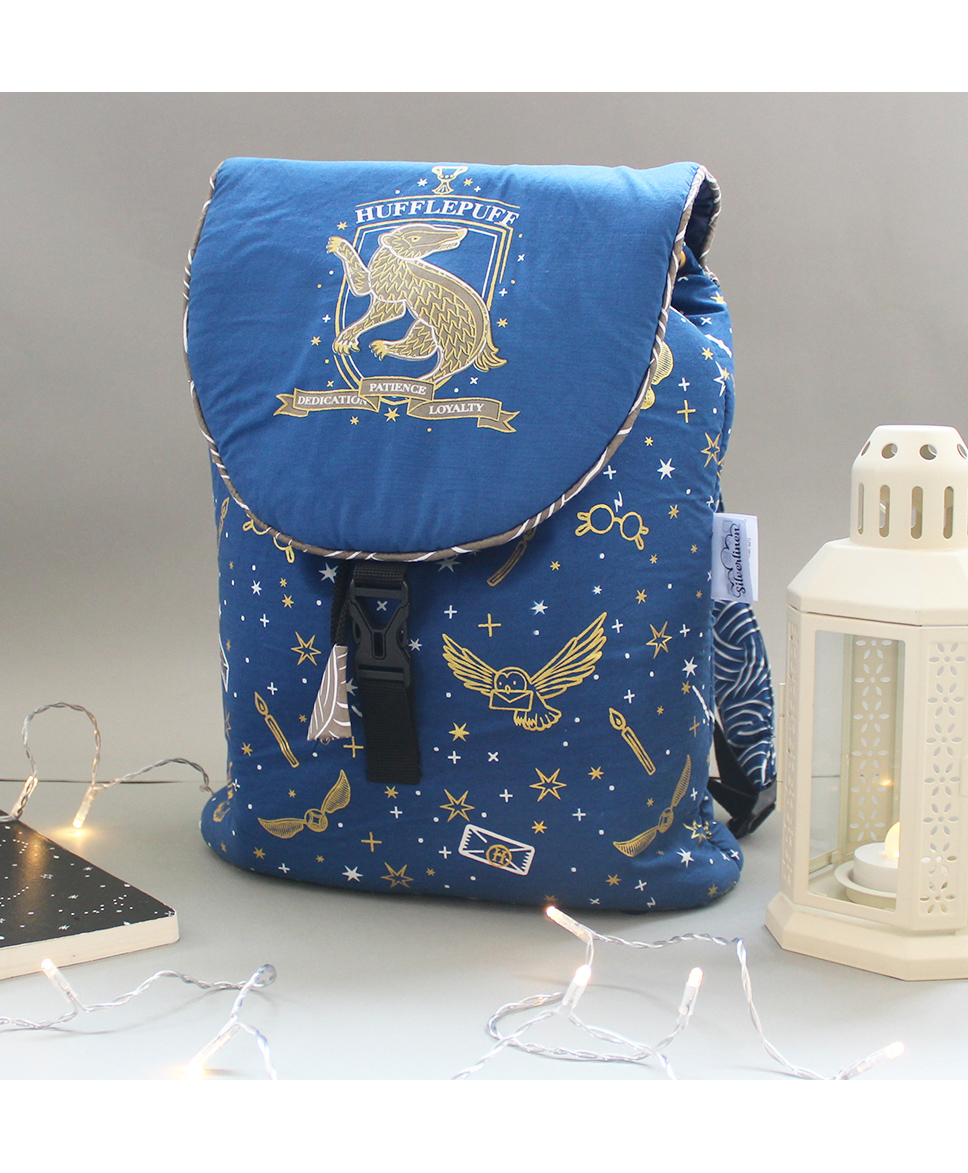Silverlinen Official Warner Bros Harry Potter Causal Backpack Hufflepuff Blue - 13 Inches-image-10