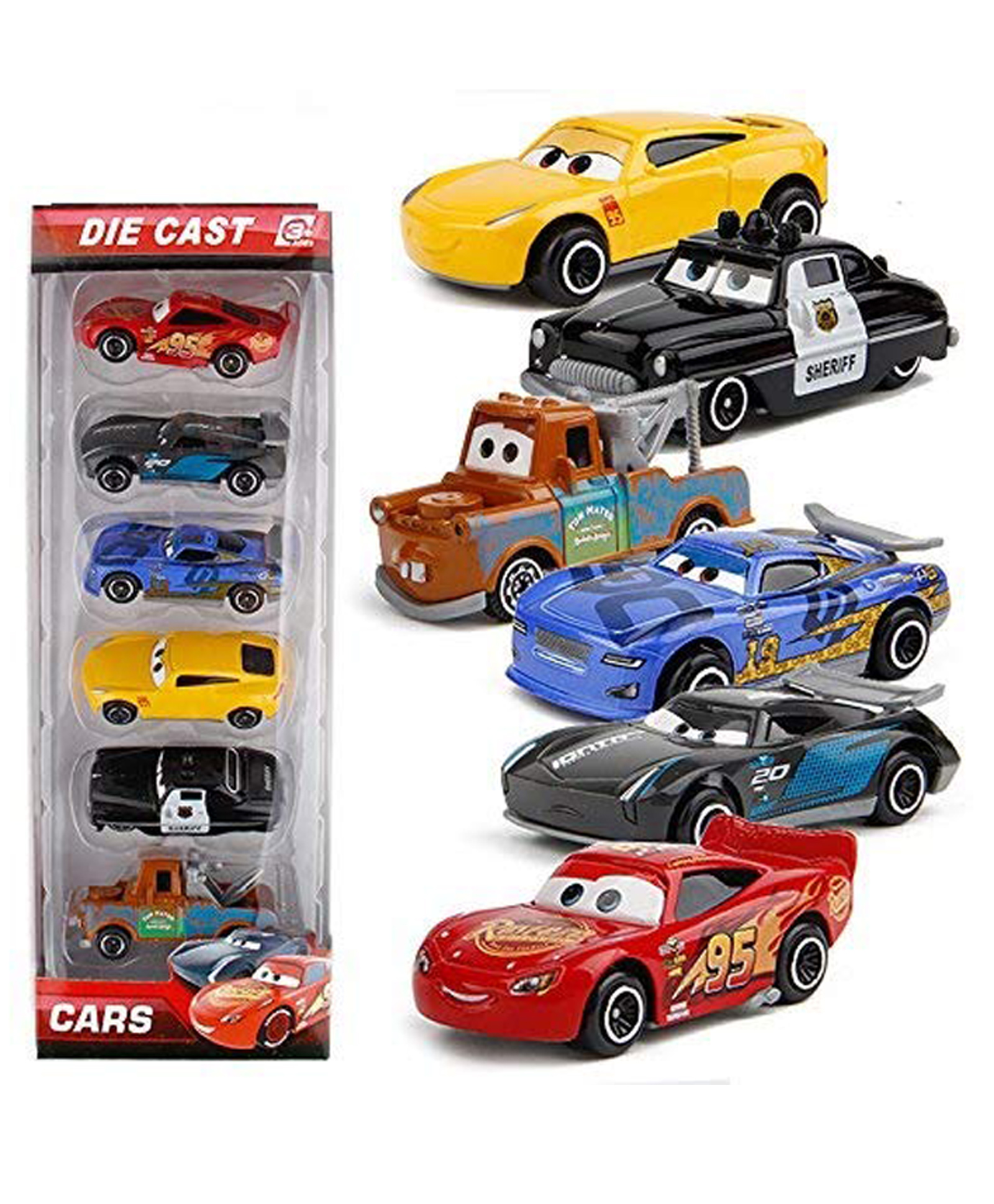Uniquebuyin Die Cast Free Wheel Metal Racing Cars Pack of 6 - Multicolor-picture-27