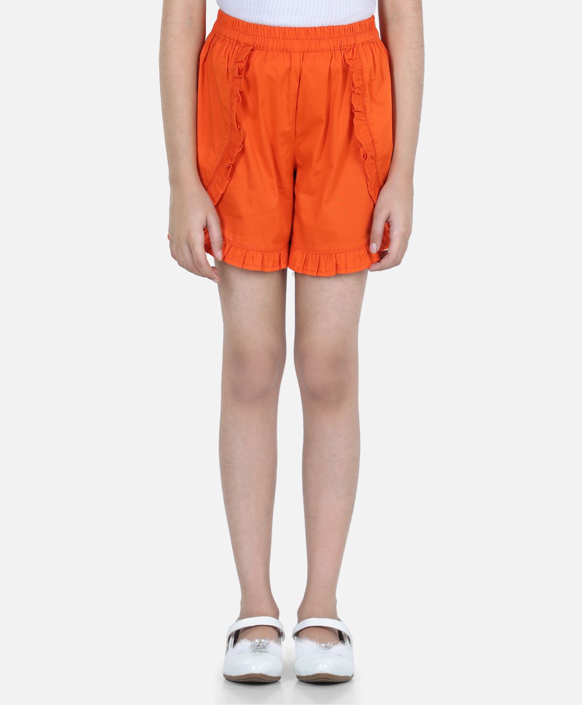 Cutiekins Ruffled Solid Shorts -Orange-picture-27