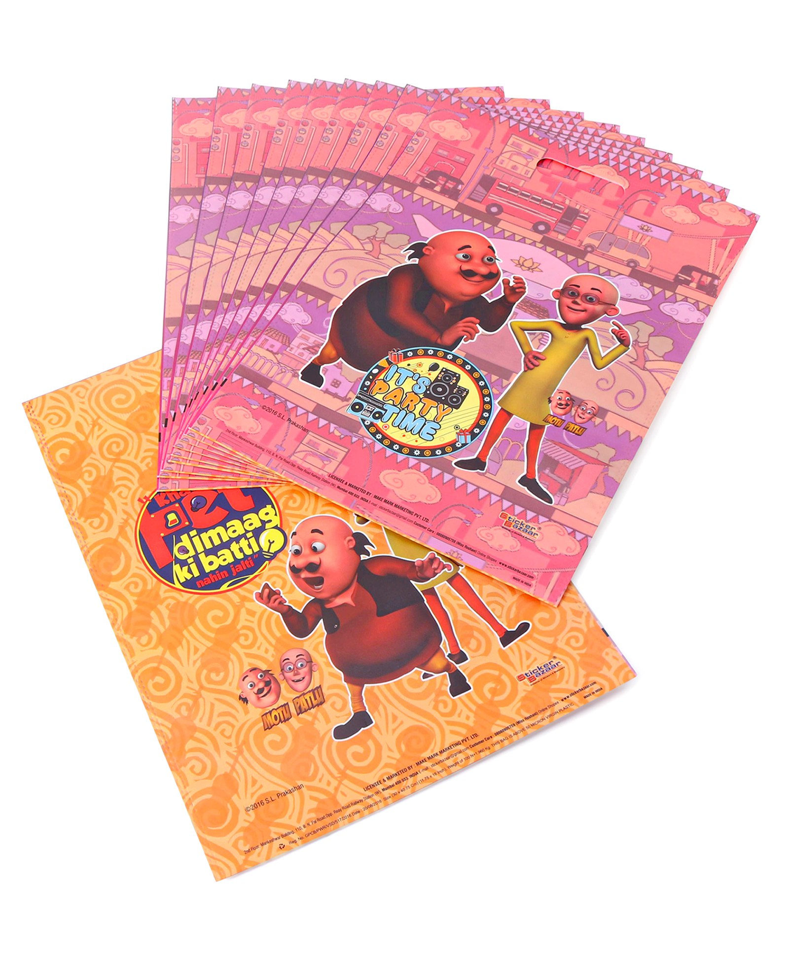 Motu Patlu Small Theme Party Bags Multicolor - Pack of 10 Online in India,  Buy at Best Price from  - 10765111