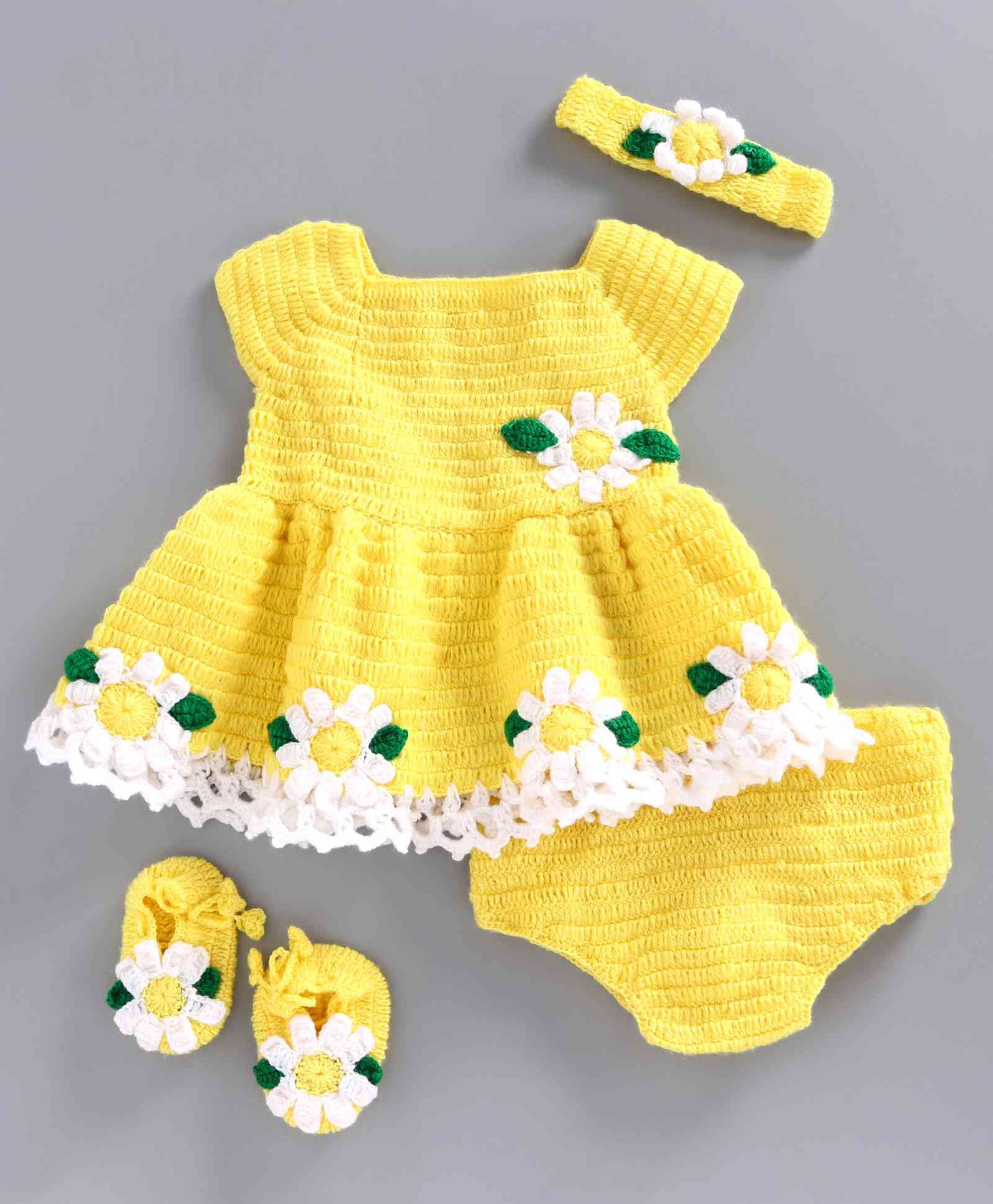 USHA ENTERPRISES Daisy Flower Winter Wear Complete Set - Yellow-image-5
