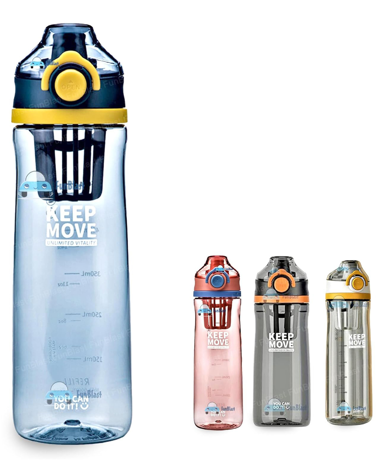 FunBlast Tritan BPA Free Sports Water Bottle (Pack of 1 Random Color)-image-18