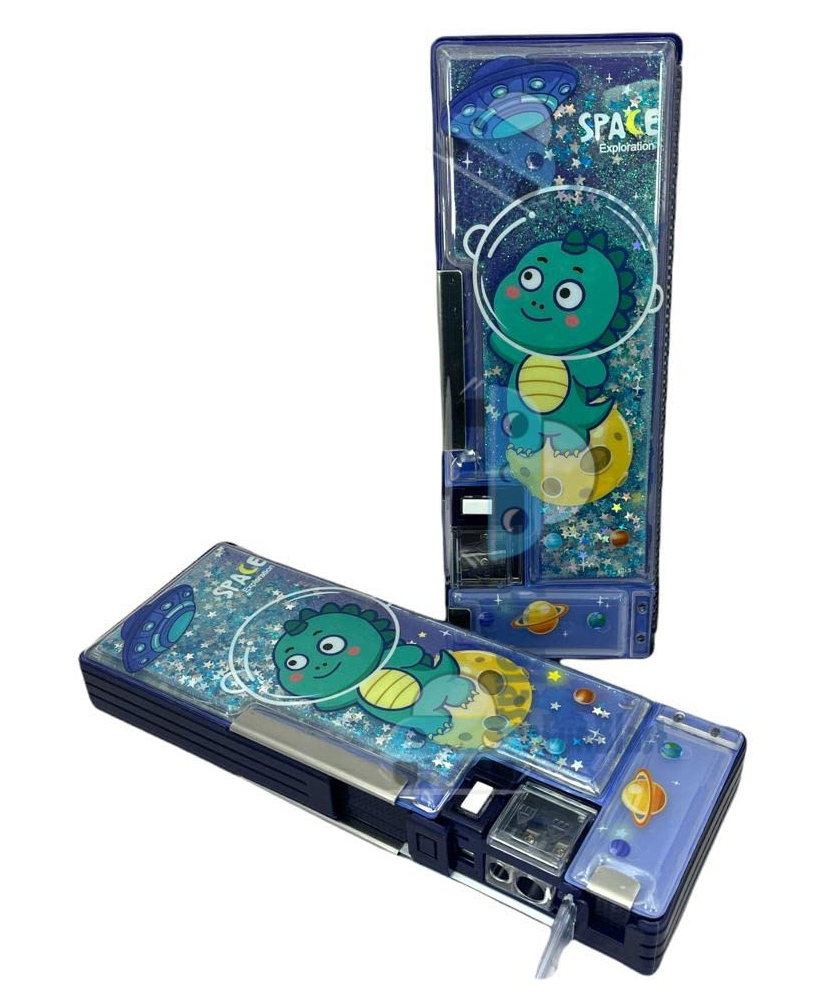 FunBlast Magnetic Pencil Box with Sharpener Dinosaur Themed - Blue-picture-25