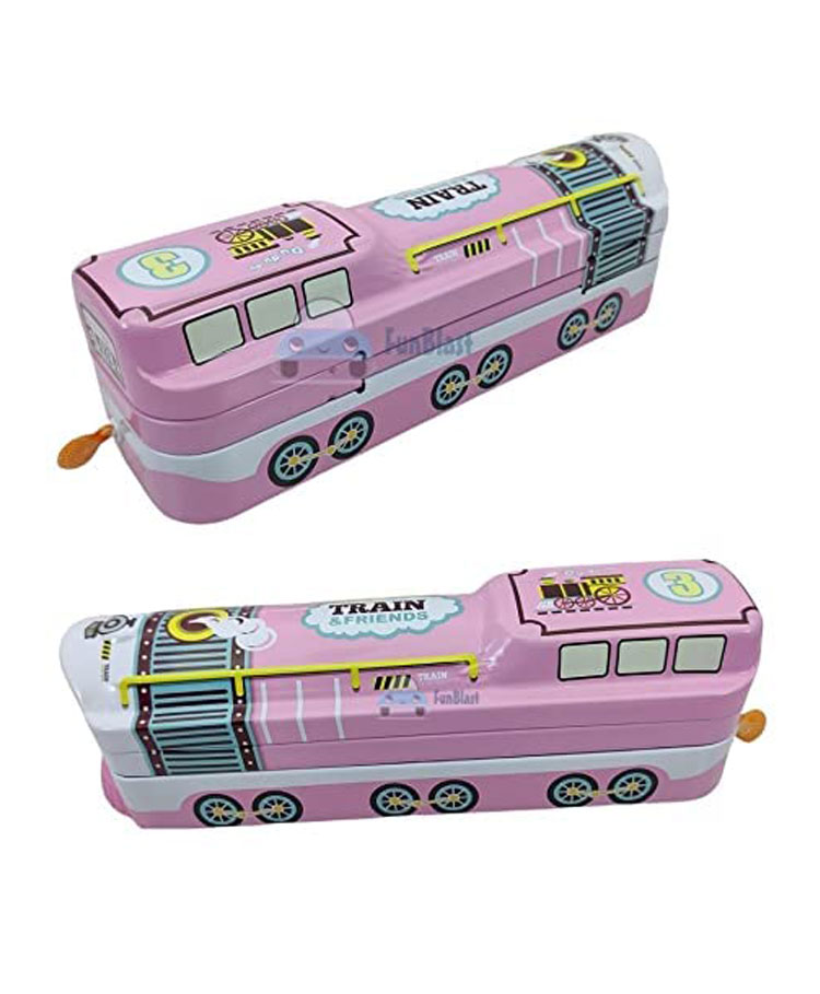 FunBlast Bus Shaped Pencil Box with Moving Tyres - Pink-picture-18