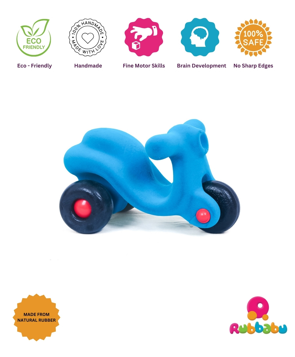 Rubbabu Natural Rubber The Shape Sorter Bus Large - Green-picture-28