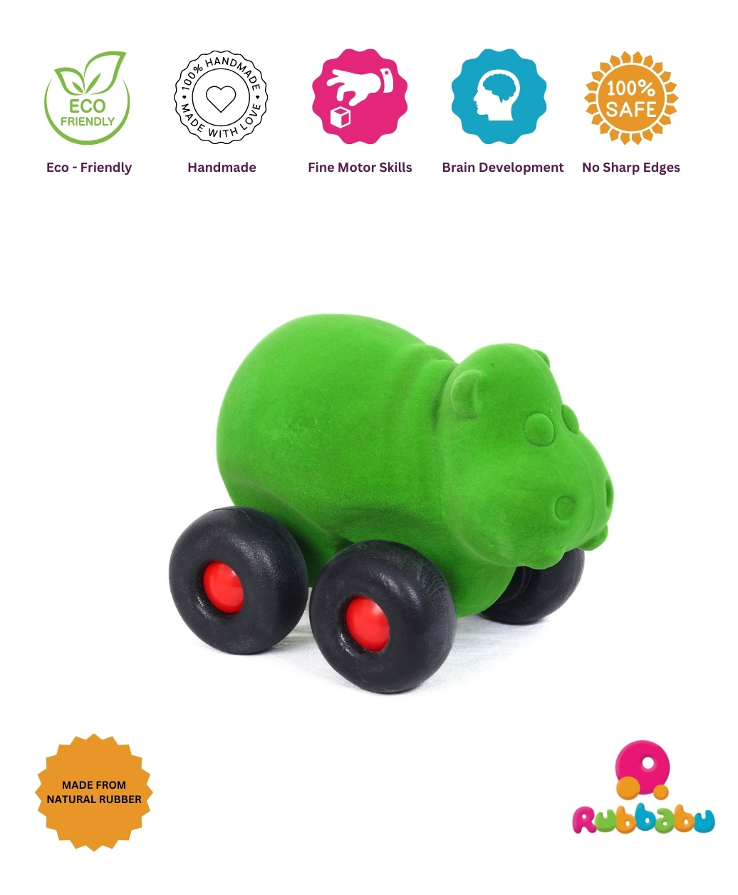 Rubbabu Pull Along Hippo Toy - Blue-picture-21