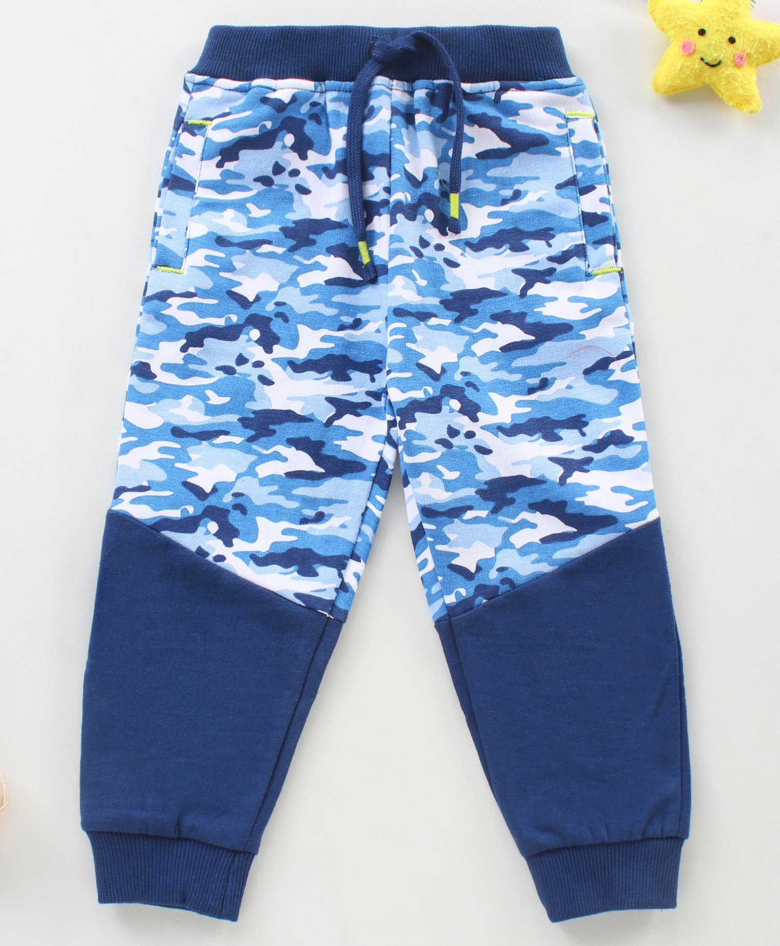Babyhug Full Length Track Pant Camouflage Print - Navy-image-5