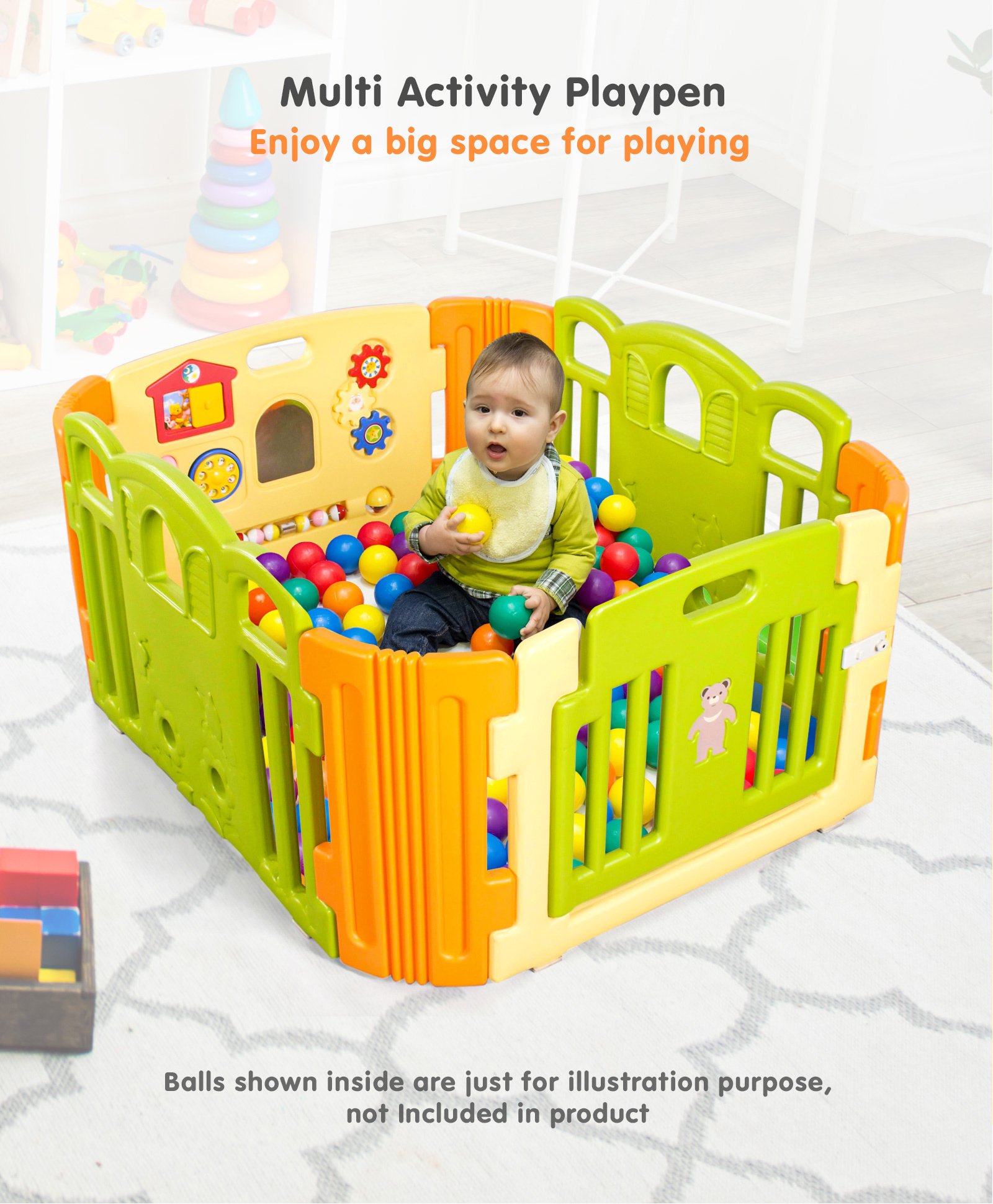 Baby Play Yards Lets You Do More Fun Baby Playpen with Soft Educational Playmat to Keep Your Kids Safe Store Kids Toys in The Toddler Play Yard Play Pen Play Pens for Babies and Toddlers 