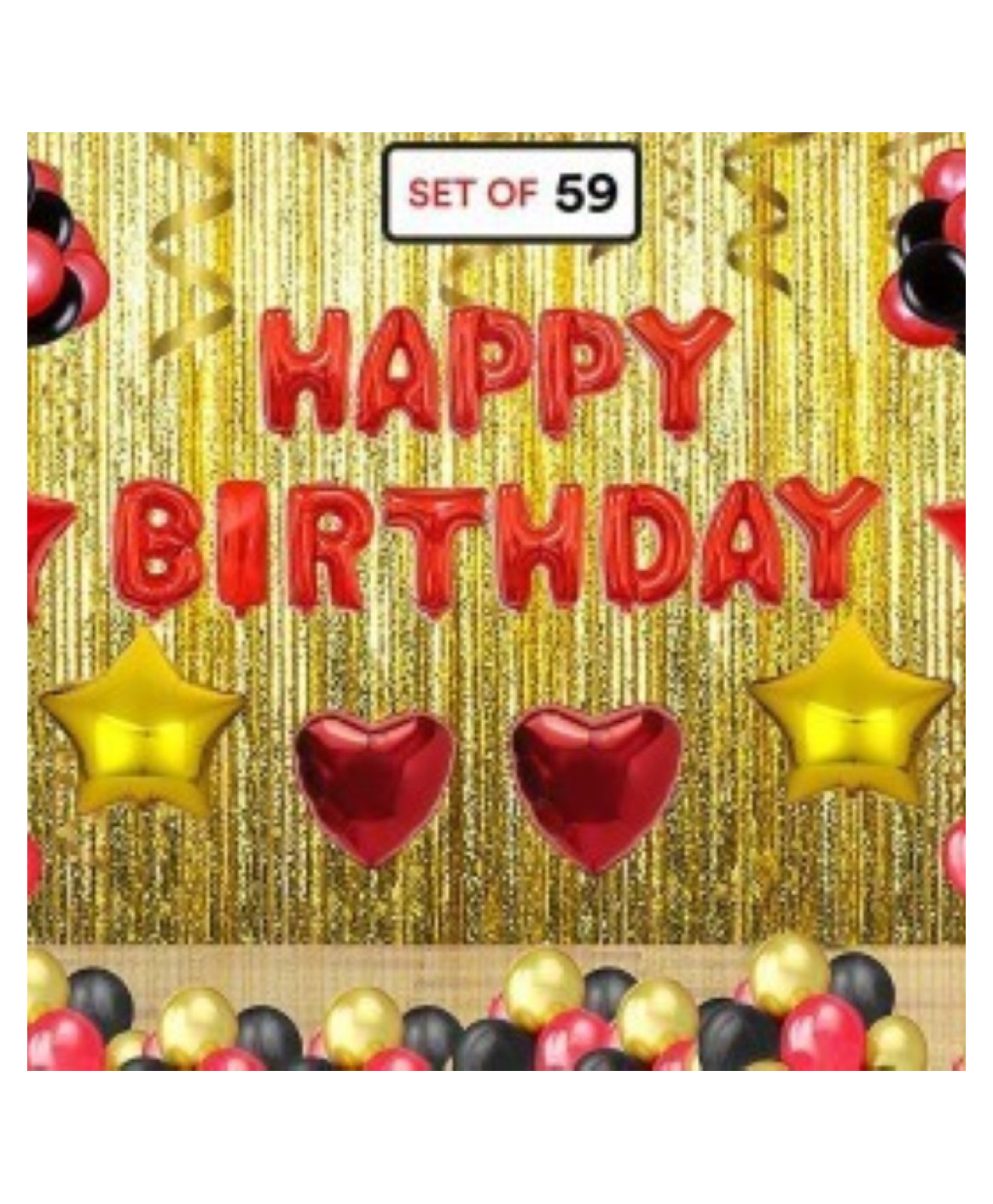 Bubble Trouble Printed Birthday decoration combo kit Multicolor - Pack of 59-image-9