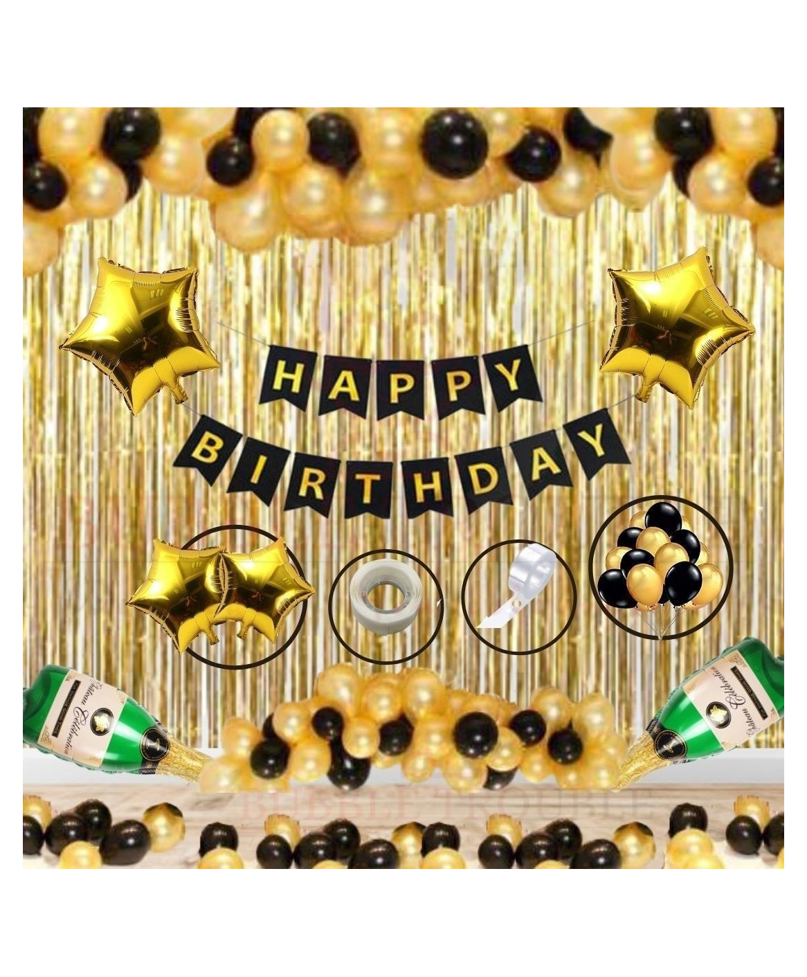 Bubble Trouble Solid Happy Birthday Balloon Combo - Pack of 99-image-0