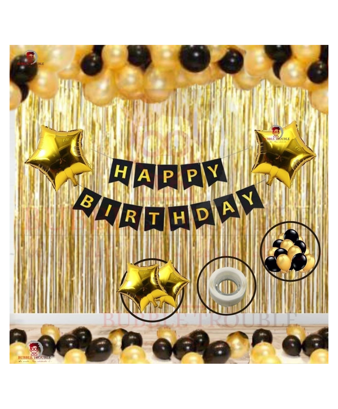 Bubble Trouble Solid Happy Birthday Balloon Combo - Pack of 46-image-3