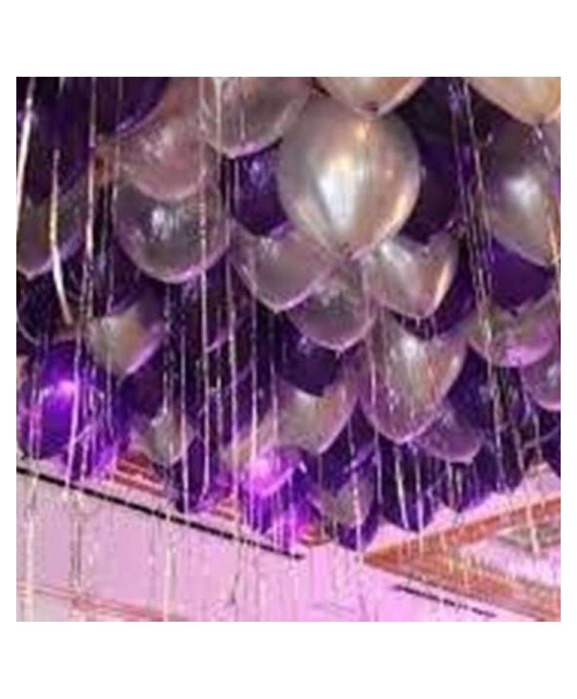 Bubble Trouble 10 Inch Silver & Purple Balloons  for Birthday Decoration - Pack of 100-image-3