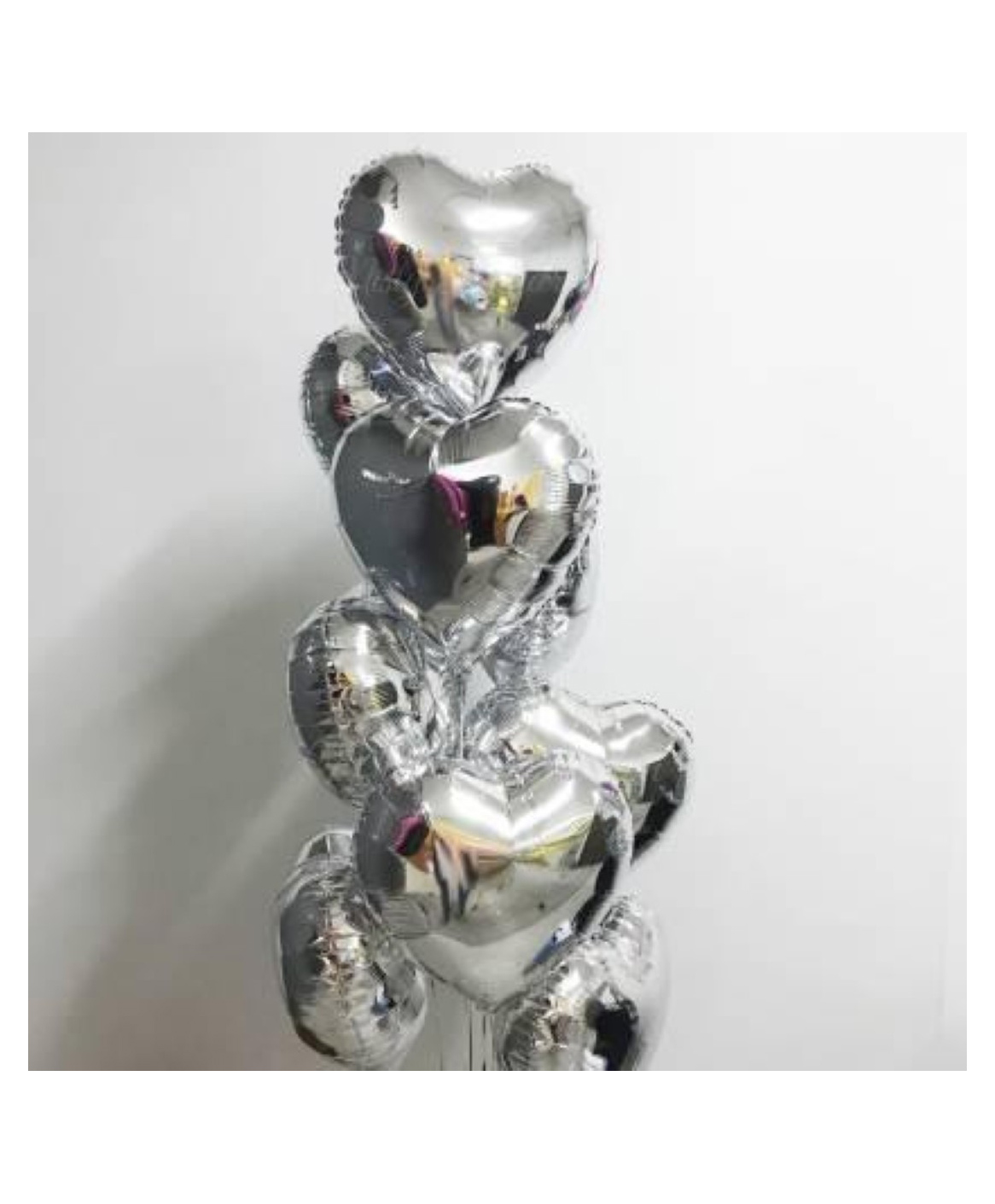 Bubble Trouble Silver Heart Shape Party Decorative Foil Balloon Silver - Pack of 10-image-43