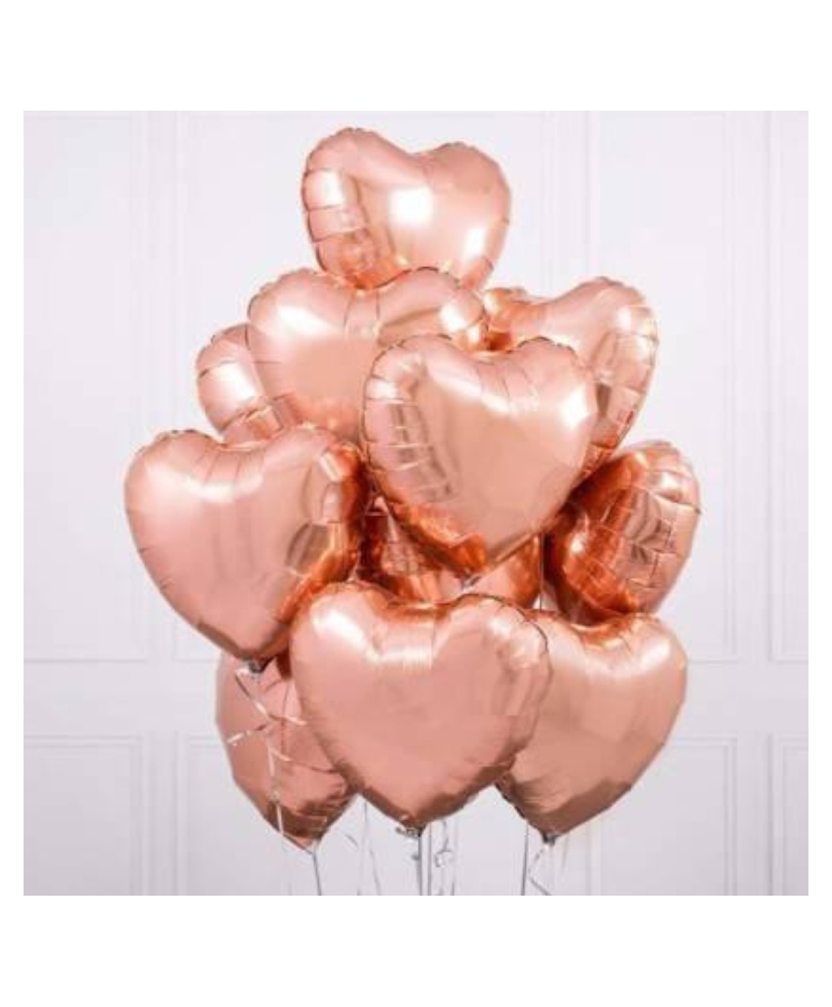Bubble Trouble 18" inches Rose Gold Heart Shape Party Decorative Foil Balloon - Pack of 10-image-48