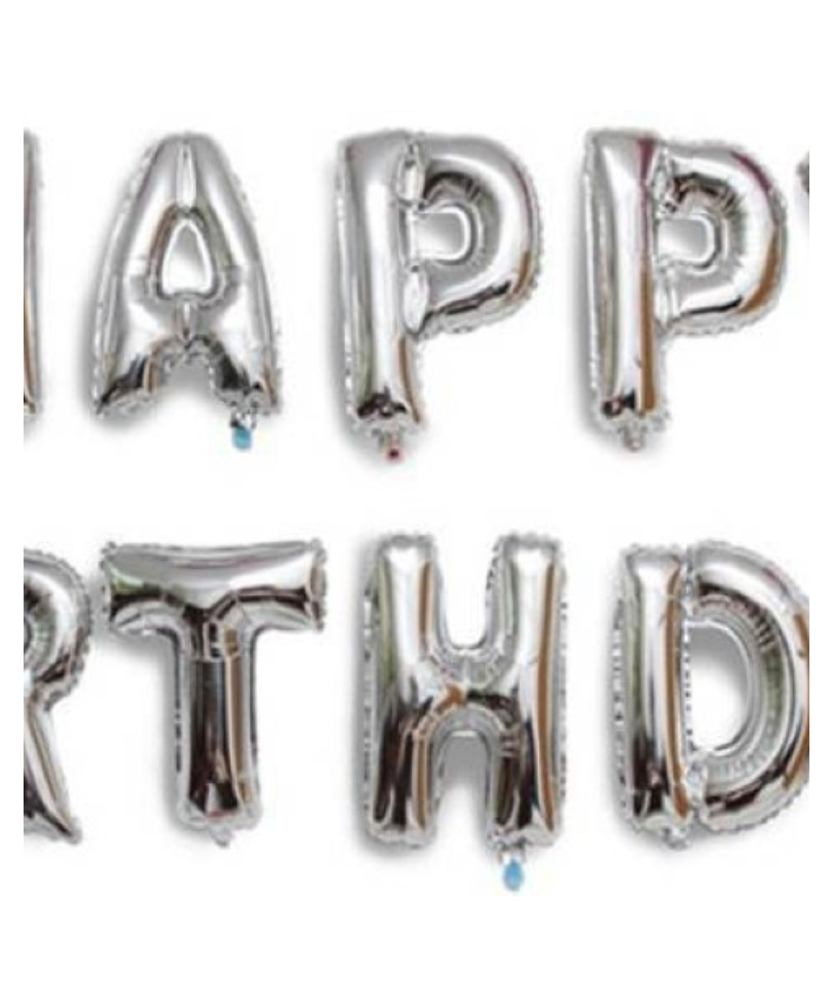 Bubble Trouble HAPPY BIRTHDAY Letters Foil Balloon Silver Foil Birthday Balloon - 16 Inch-image-49