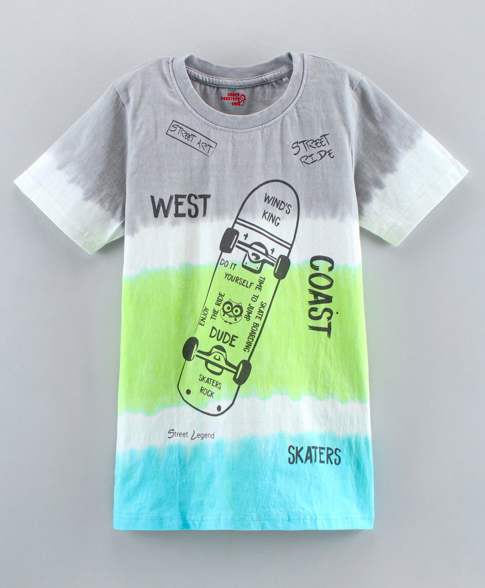 excusa Odio fácilmente Buy Under Fourteen Only Skateboard Print Half Sleeves T Shirt - Blue for  Boys (2-3 Years) Online in India, Shop at FirstCry.com - 10800581