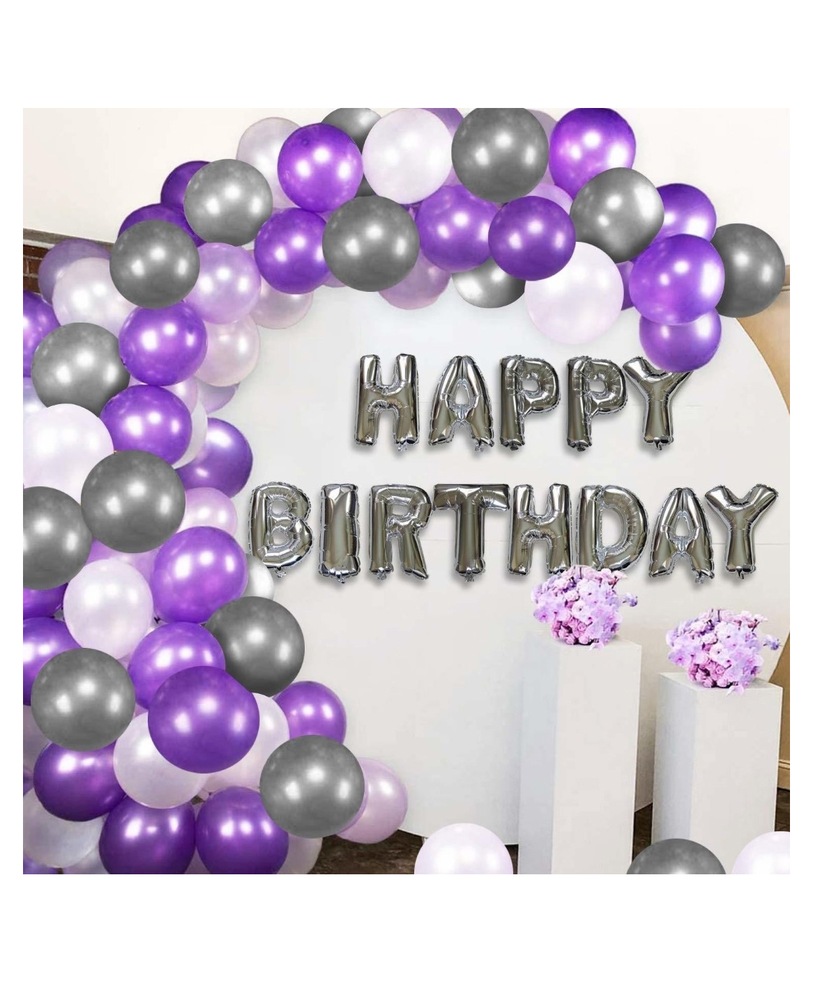 Bubble Trouble Happy Birthday Letter Foil Balloon Set 13 Letters Silver - Pack of 43-image-39