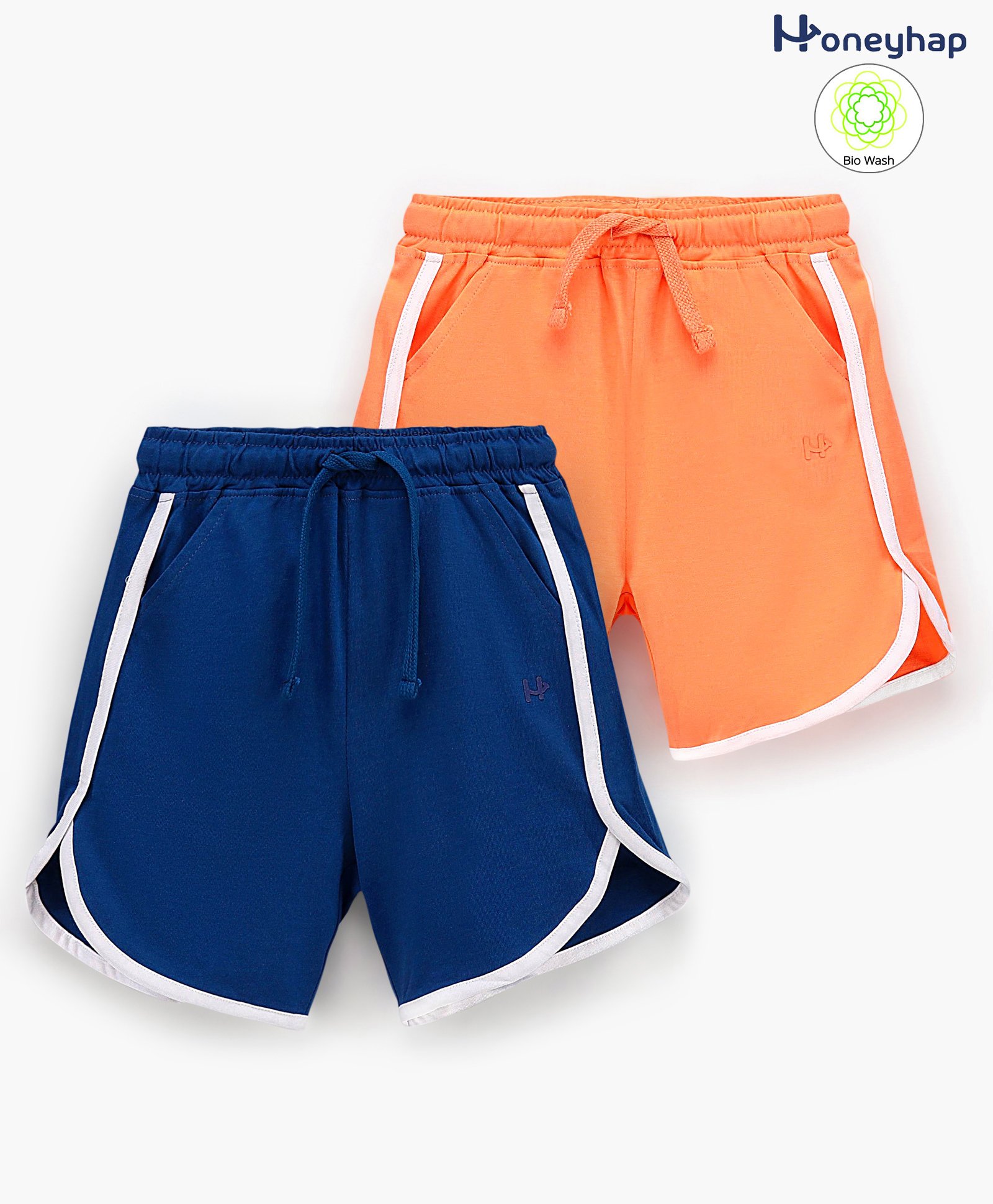 Cotton Mid Thigh Shorts With Bio Wash 