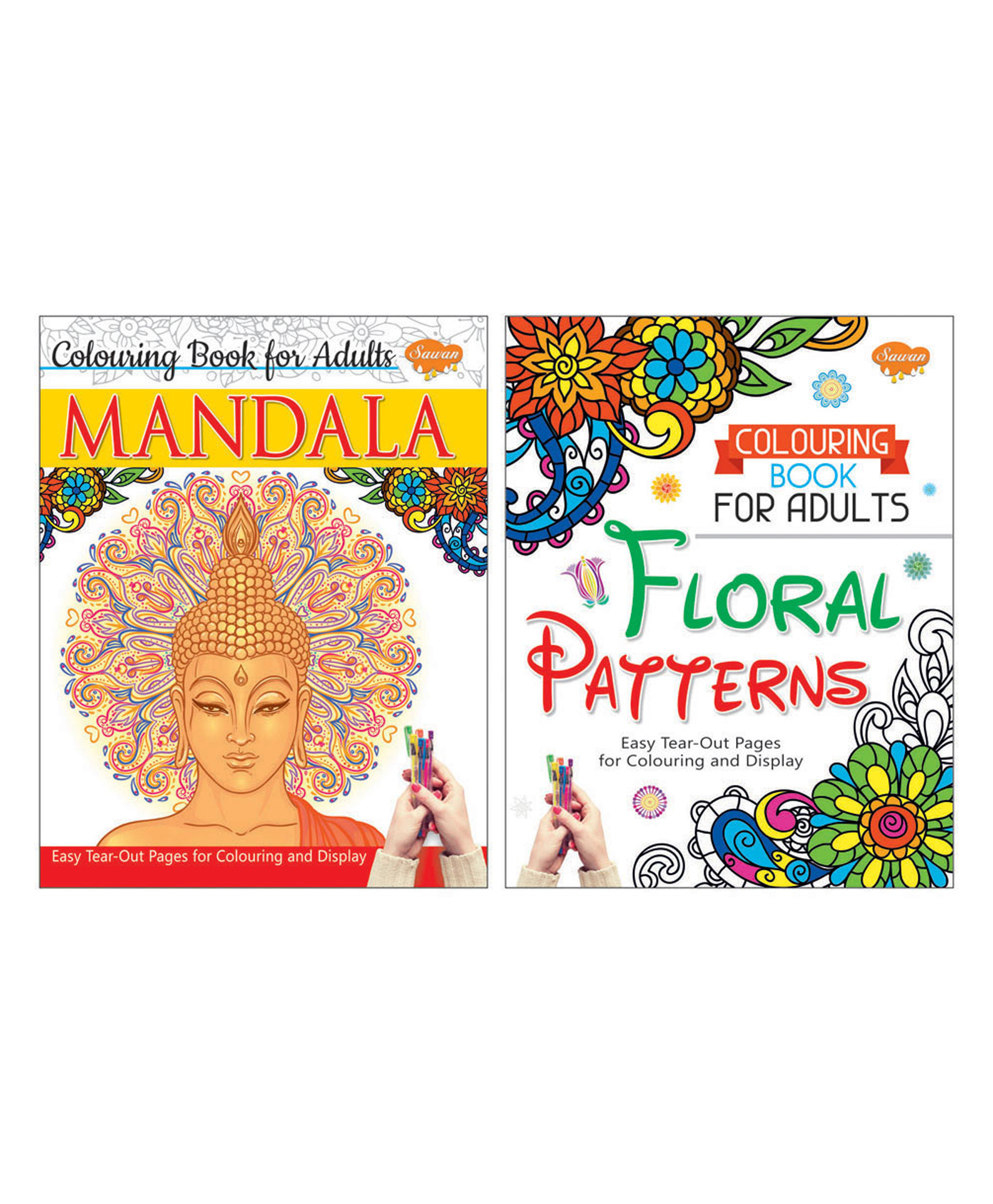 sawan Adult Colouring Mandala & Floral Pattern Books Set of 2 - English-picture-16