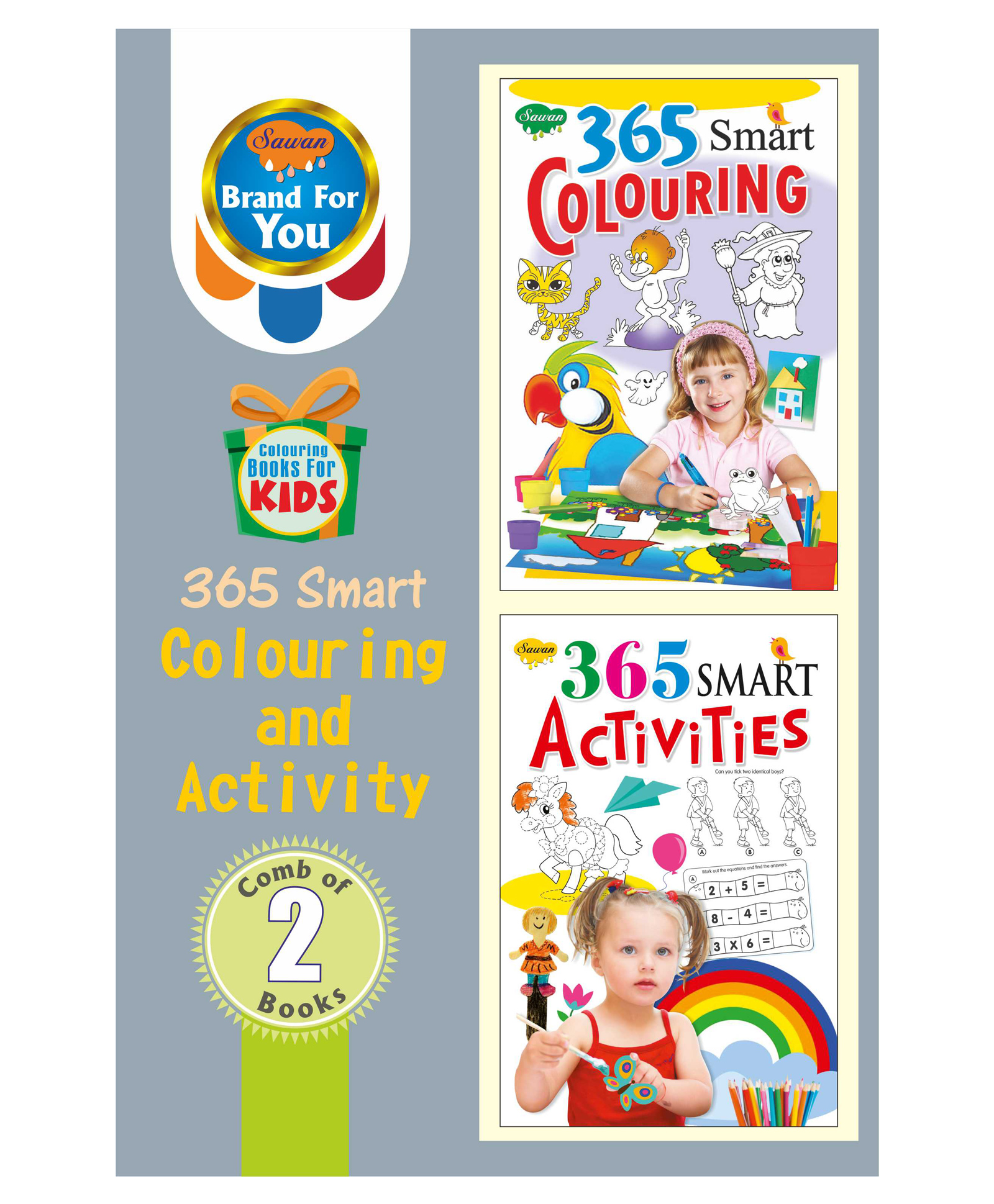 sawan 365 Smart Colouring & Activity Book Set of 2 - English-picture-28