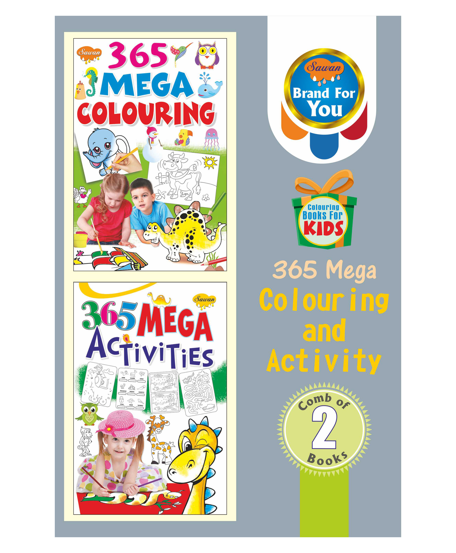 sawan 365 Mega Colouring & Activity Book Set of 2 - English-picture-15