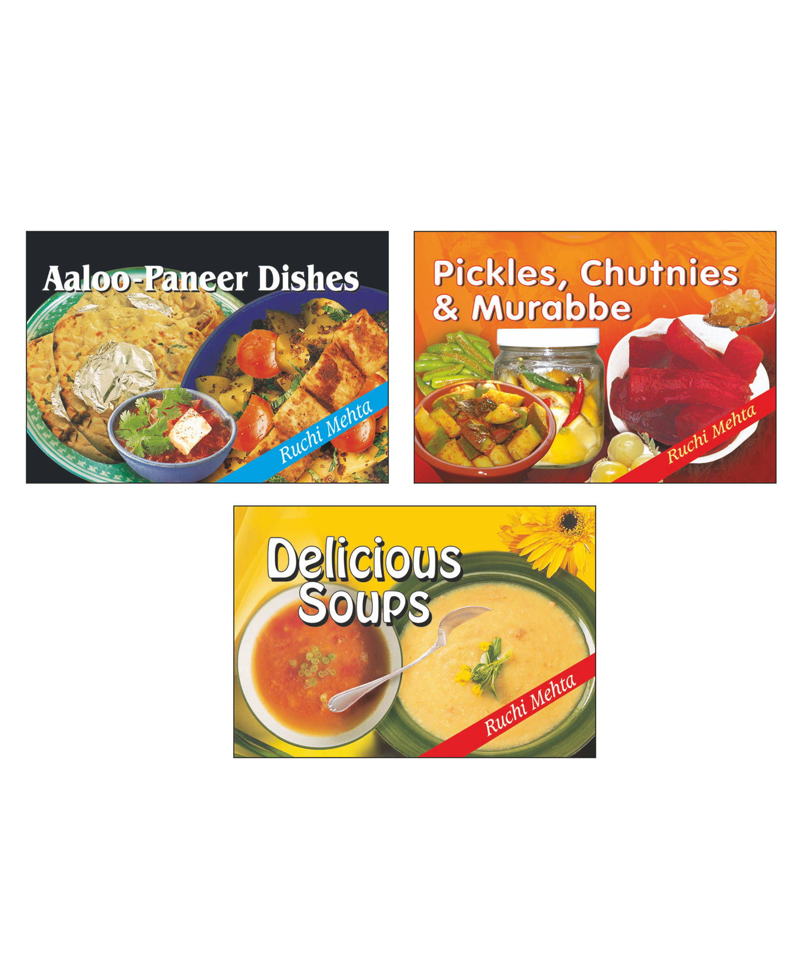 Ruchi Mehta Aaloo Paneer Dishes Pickles Chutenies Murabbe and Delicious Soups Cookery Books Set of 3 - English-image-36