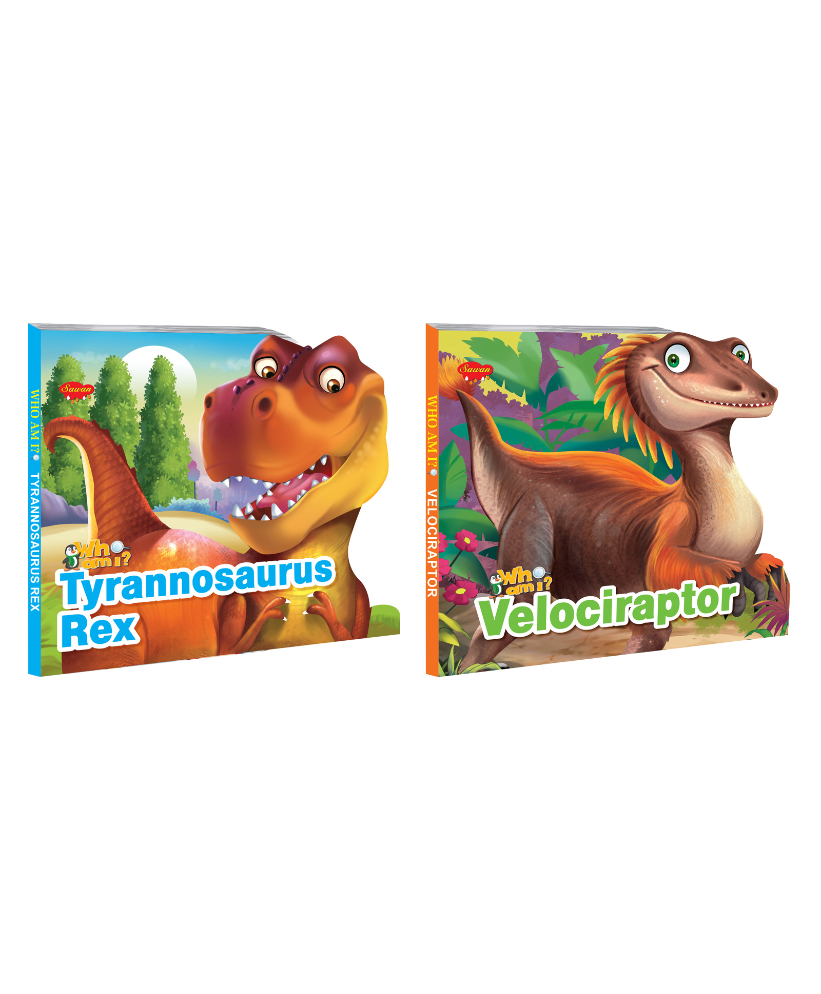 Who Am I Story Books Of Velociraptor And Tyrannosaurus Rex Set Of 2 - English-image-27