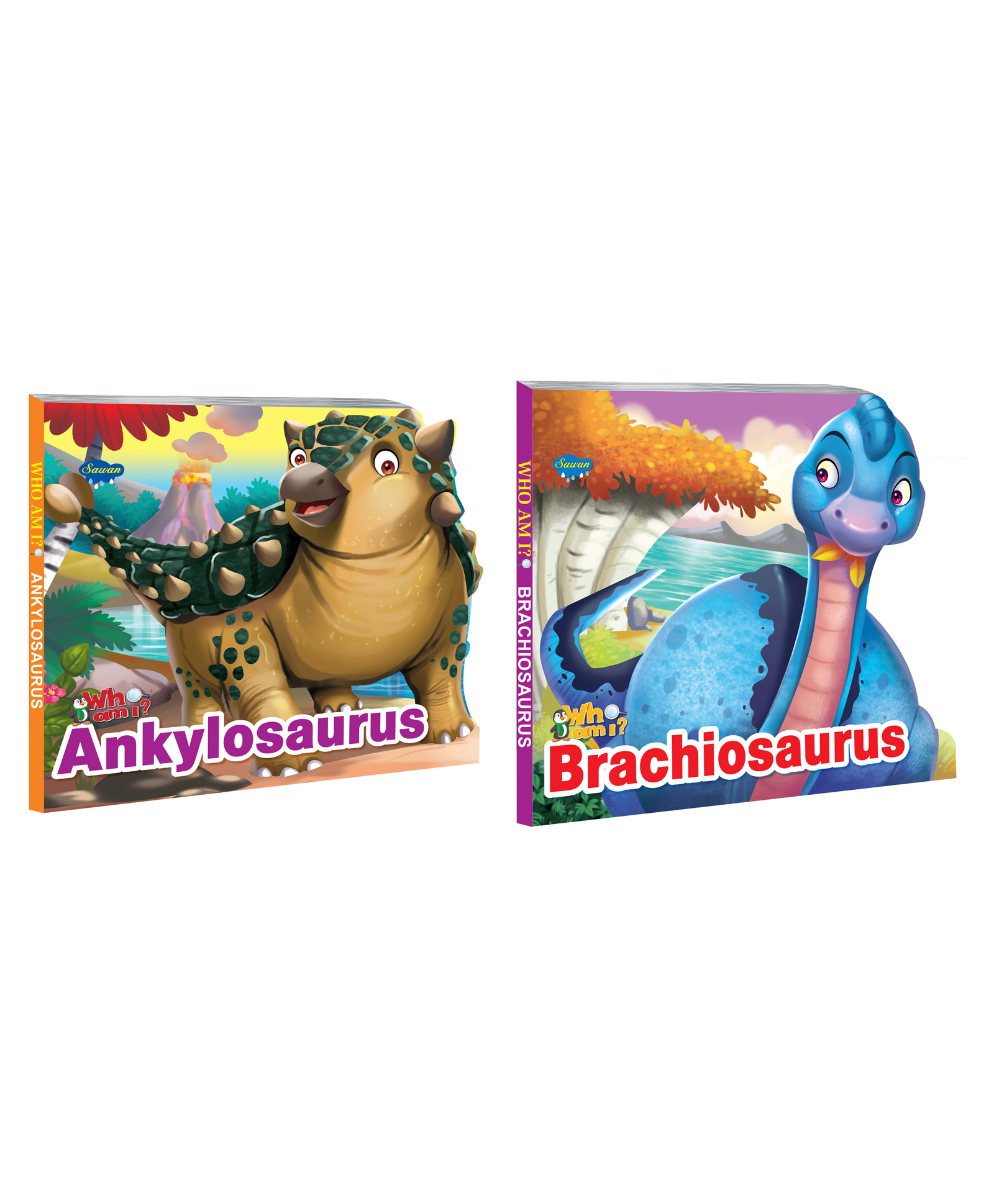 Who Am I Story Books Of Brachiosaurus And Ankylosaurus Set Of 2 - English-image-47