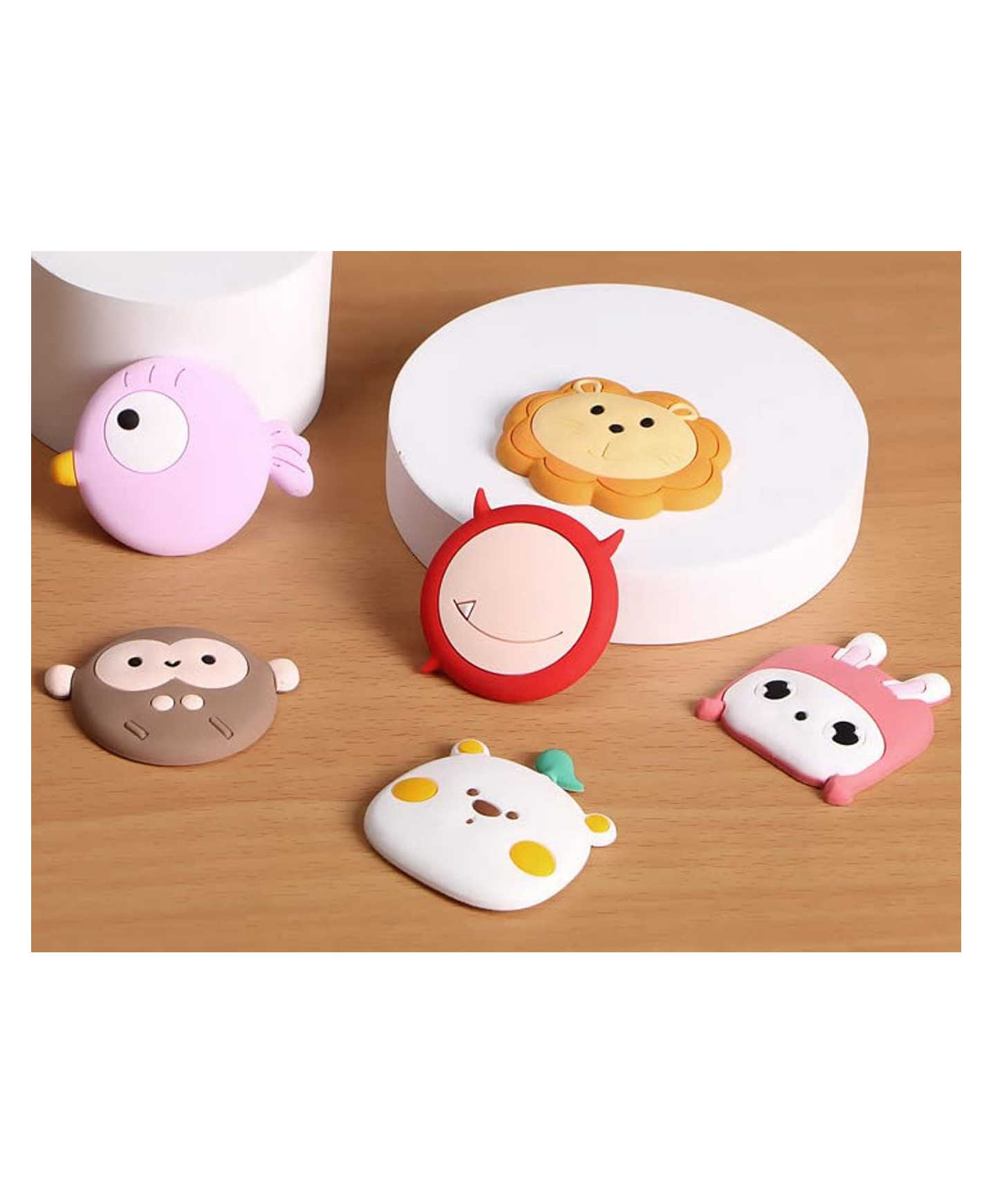 KolorFish Door Stopper Wall Protector 6 Pcs Bumper Self Adhesive Door Knob Pads Soft Rubber Cute Pattern for Protecting Wall Fridge Door Cabinets Toilet-image-43