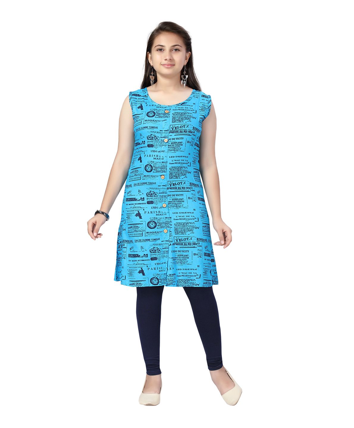 Buy Aarika Sleeveless Paper Print Kurti 