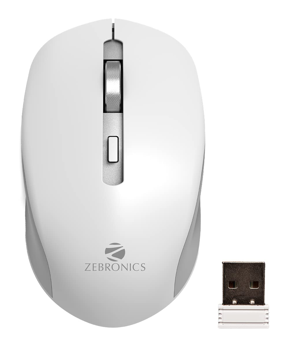 ZEBRONICS ZEB Jaguar Wireless Optical Mouse - White Grey-picture-7