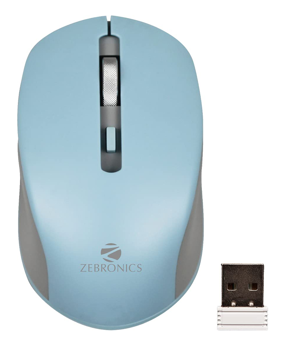 ZEBRONICS ZEB Jaguar Wireless Optical Mouse - Light Blue Grey-picture-33