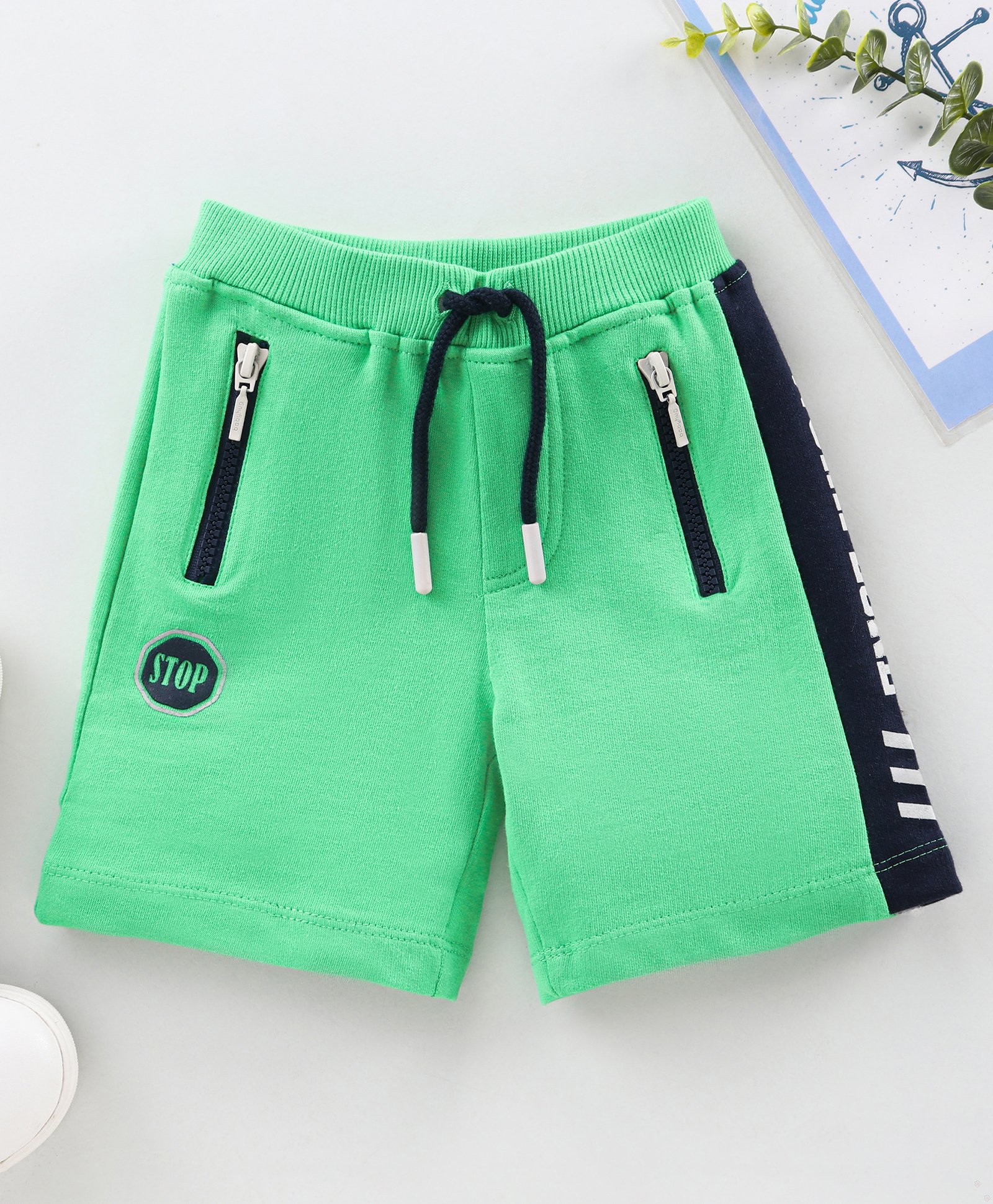 Babyhug Knee Length Shorts - Green-image-33