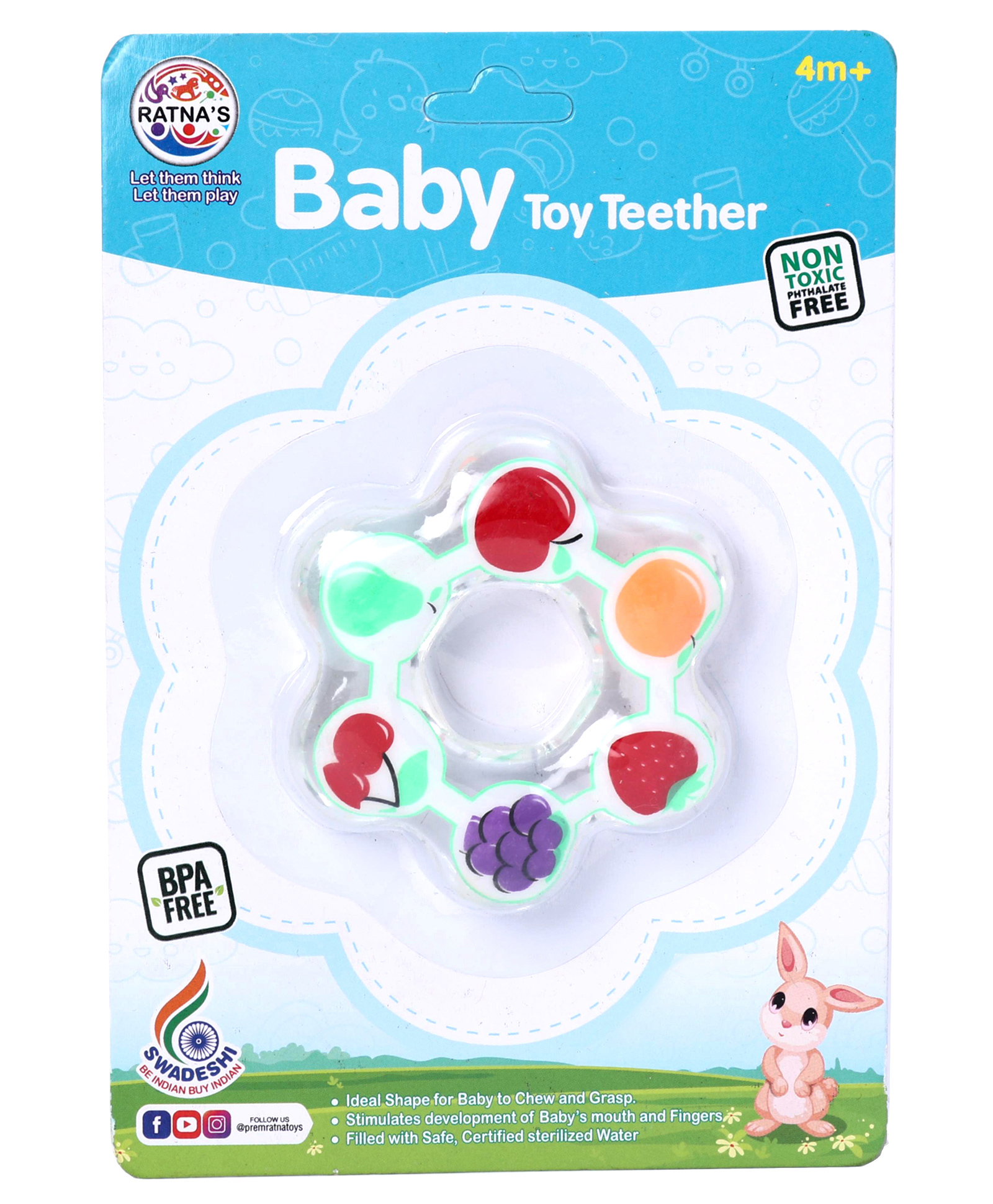 Ratnas Ring Shaped Water Filled Teether- Multicolor-picture-13