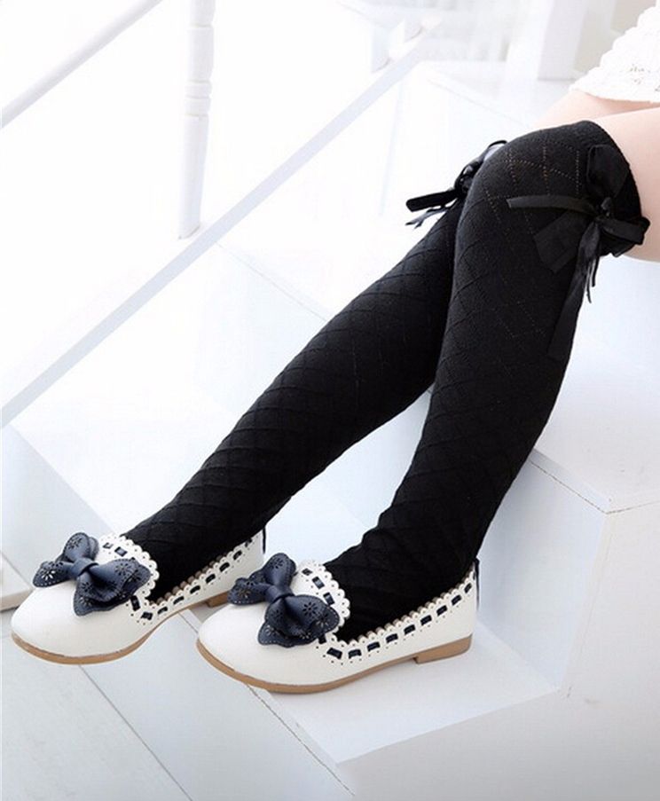 Flaunt Chic Bow Detailing Socks - Black-picture-49