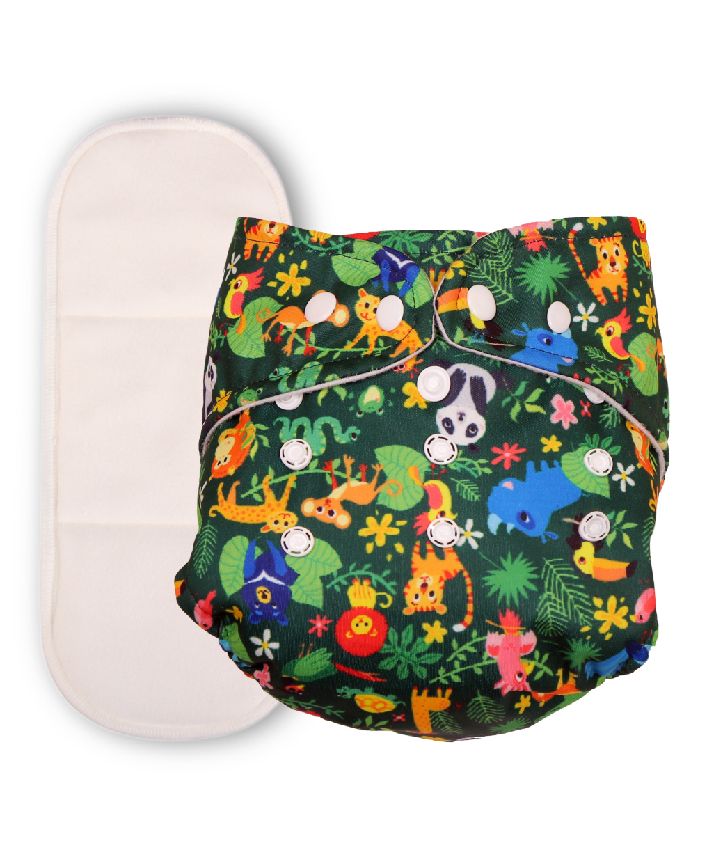 Deedry Cloth Diapers Reusable, Adjustable with Snap Buttons & comes with Insert - Blue-image-41