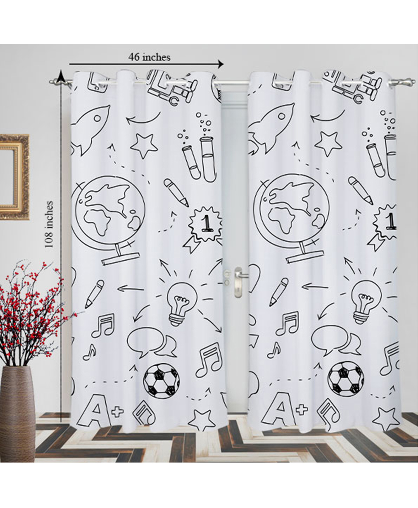 Right Gifting Digital Printed Eyelet Long Door Curtain For Kids Room - Pack Of 2-picture-7