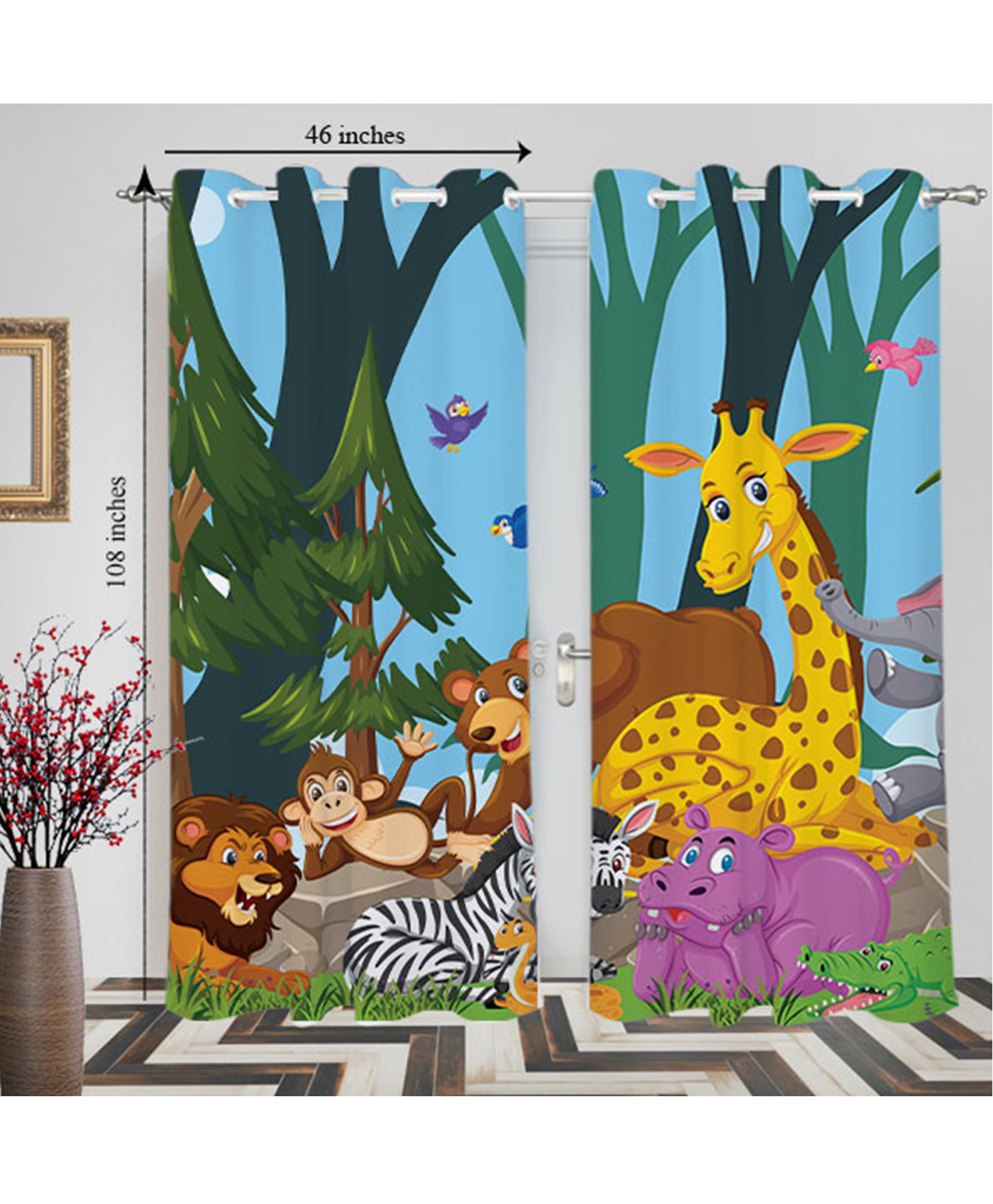 Right Gifting Digital Printed Eyelet Long Door Curtain For Kids Room - Pack Of 2-picture-9