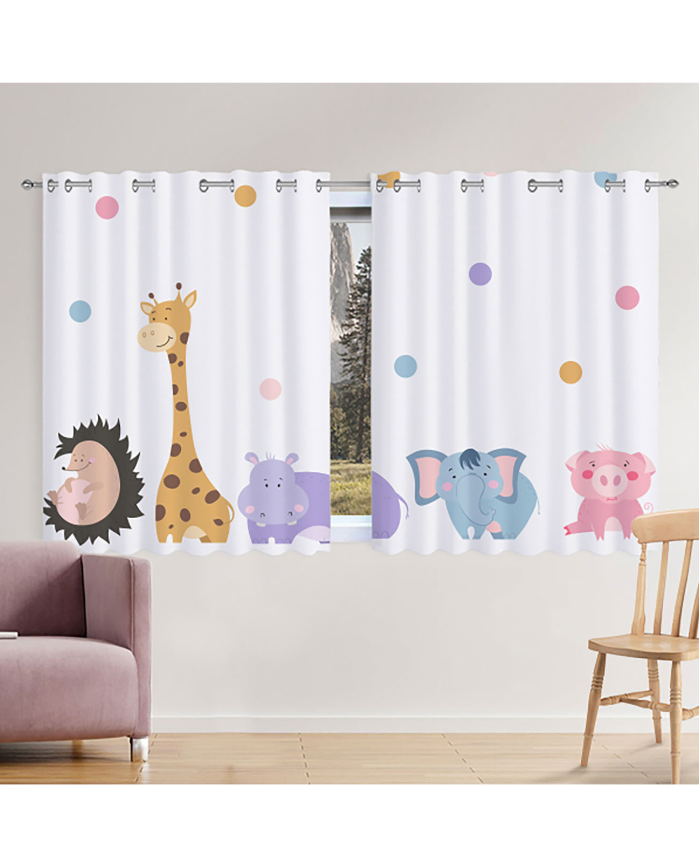 Right Gifting Digital Printed Eyelet Window Curtain For Kids Room - Pack Of 2-picture-47