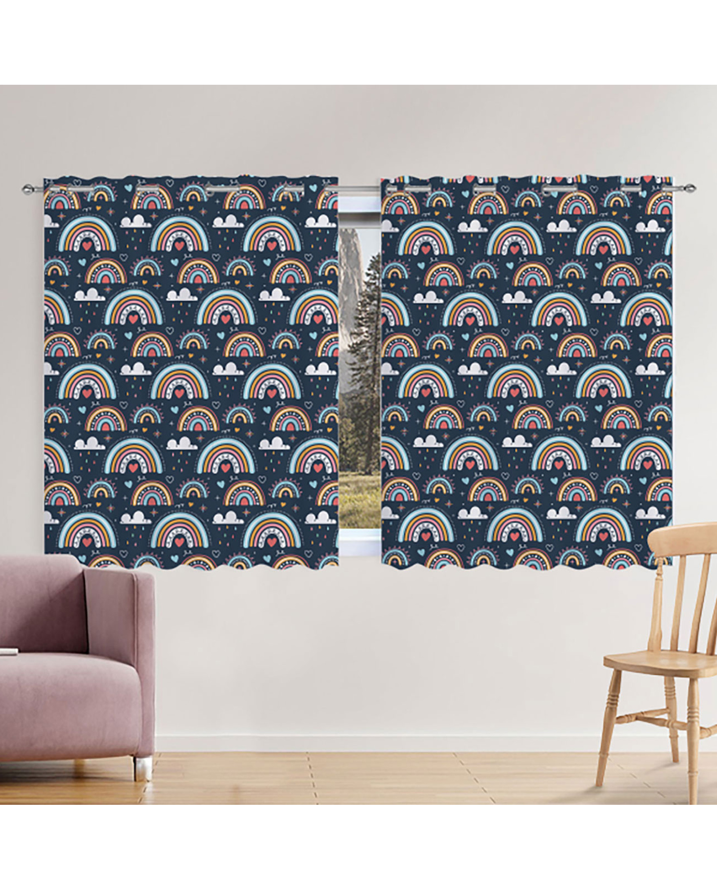 Right Gifting Digital Printed Eyelet Window Curtain For Kids Room - Pack Of 2-image-13
