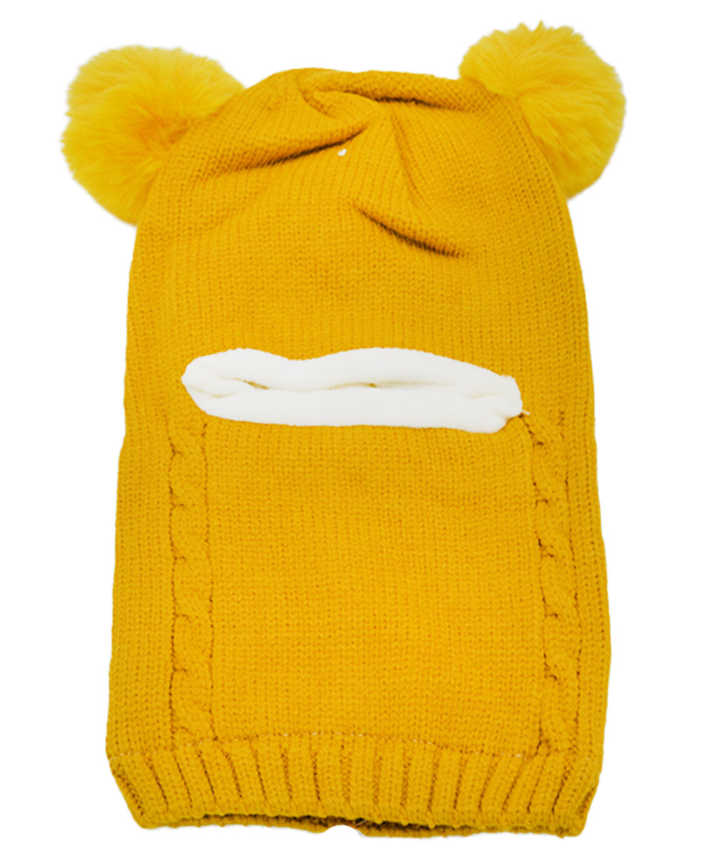 MOMISY Knitted Woolen Monkey Design Cap Yellow - Circumference 45 cm-image-43