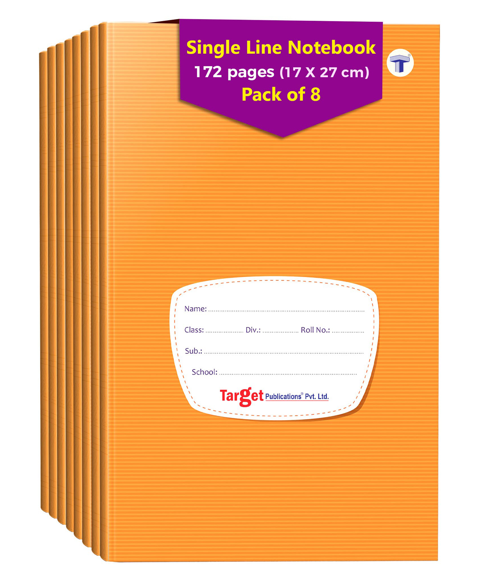 Target Publication Single Line Ruled Pages Notebooks Pack of 8 - 172 Pages Each-image-27