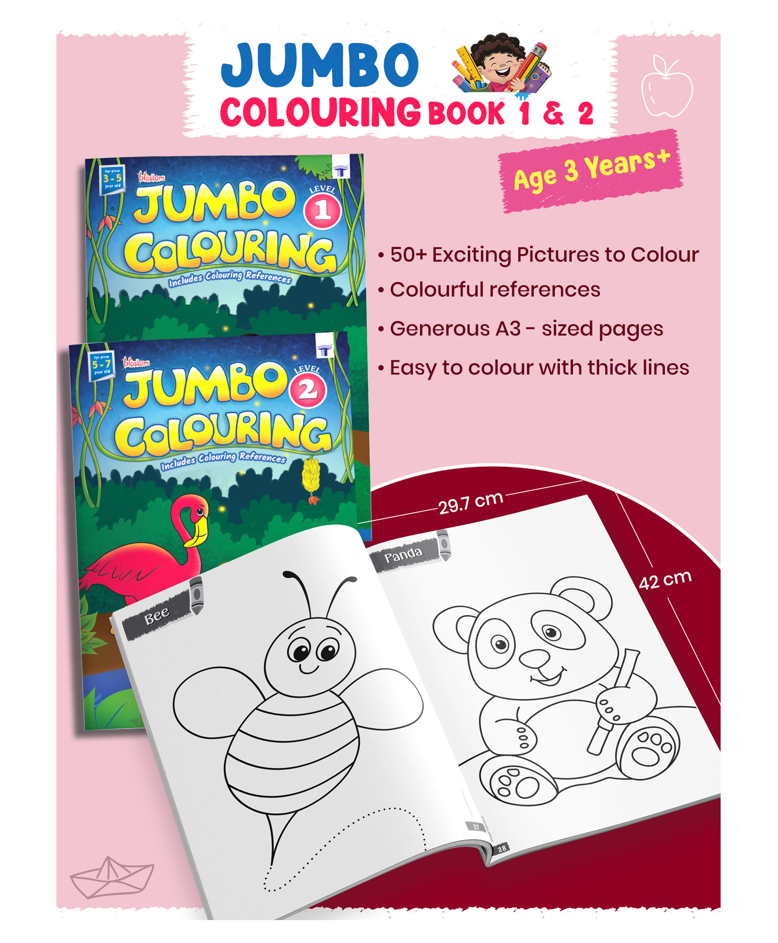 target publications Jumbo Vol 1 and 2 Colouring Book Set of 2 - English-picture-14