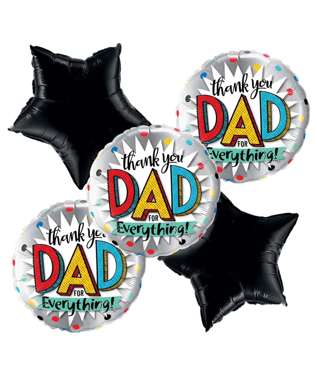 Shopperskart Thank You Dad For Everything Foil Balloon For Party Decoration Multicolor - Pack of 5-image-42
